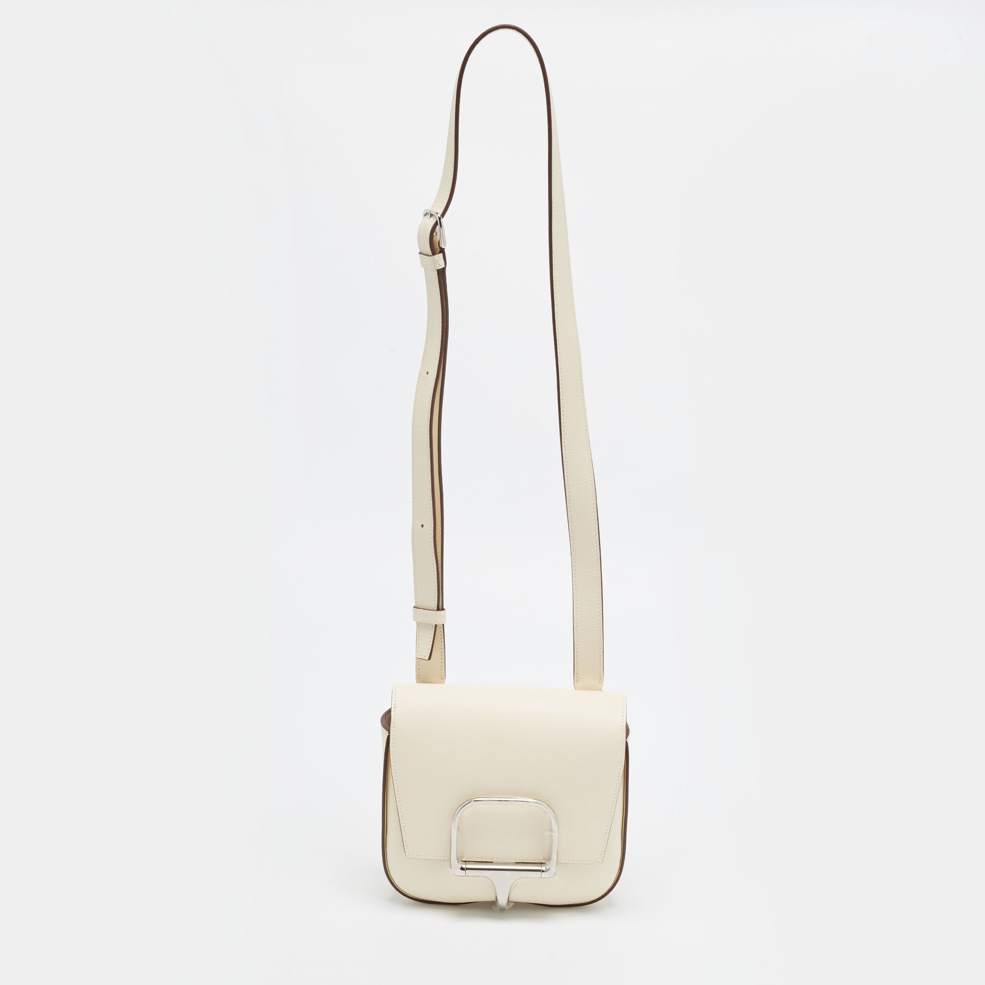 Herm&egrave;s Della Cavalleria Mini Craie Epsom Leather Crossbody Bag Hermes