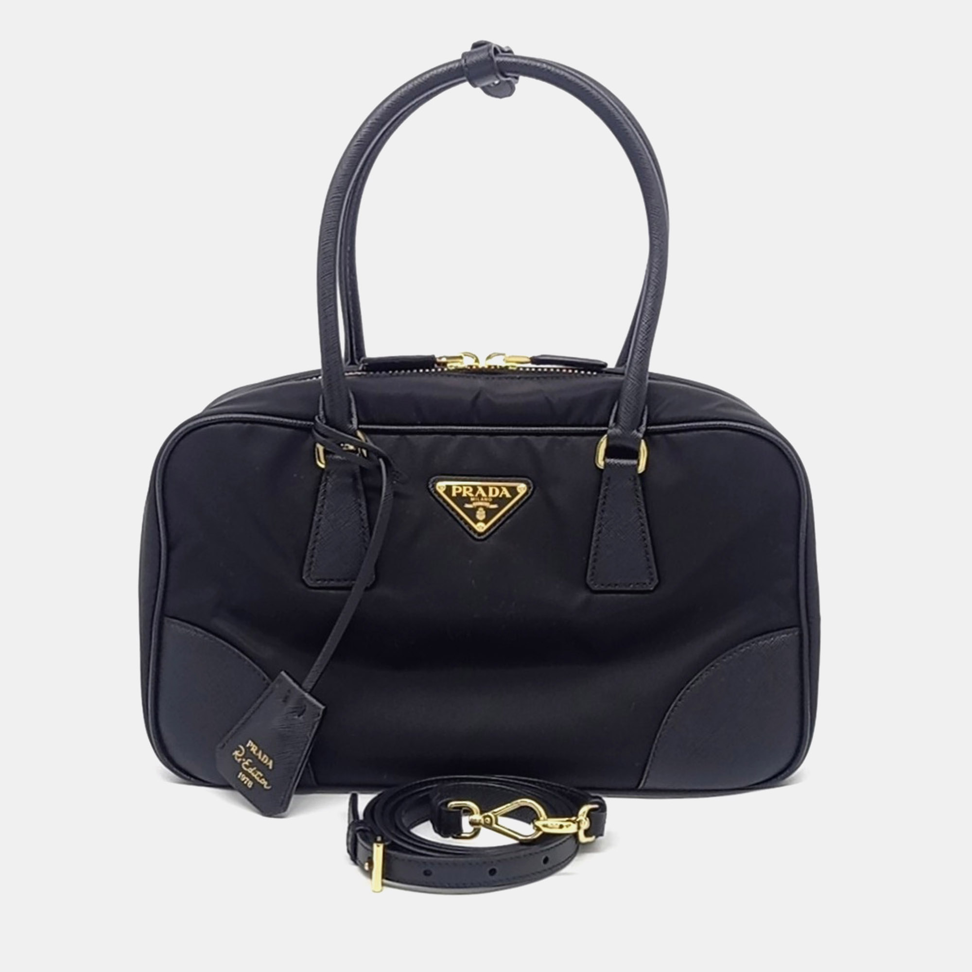 Prada Re-Edition 1978 Black Re-Nylon Leather Satchel Bag