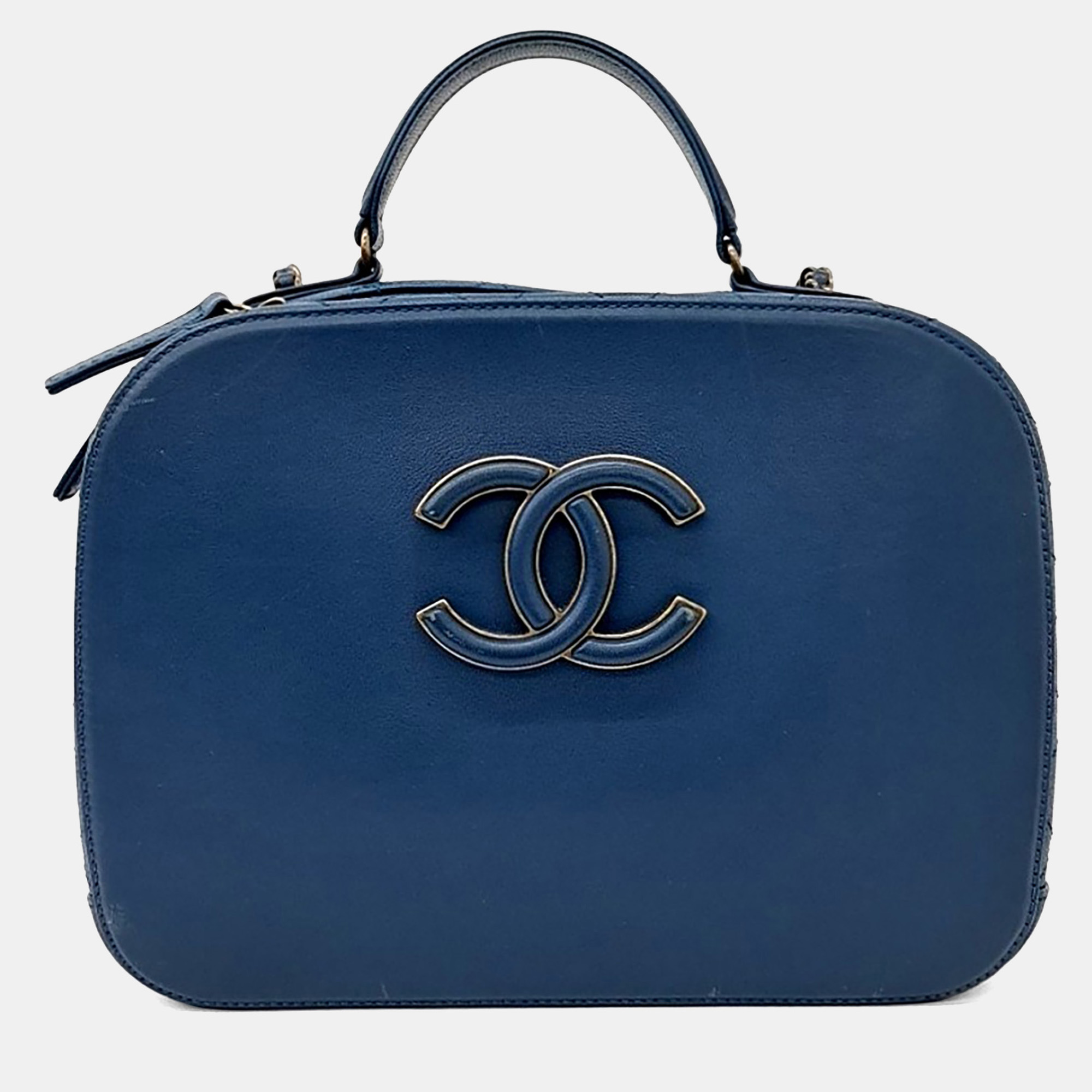 Chanel Blue Leather Tote and Shoulder bag