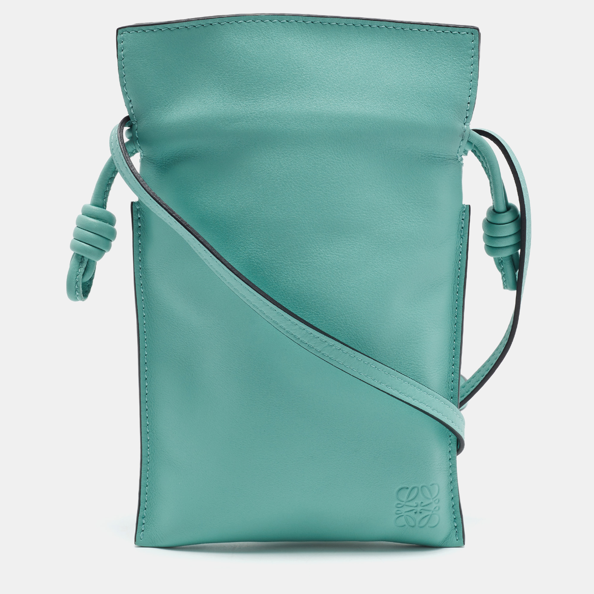 Loewe Flamenco Pocket Turquoise Leather Crossbody Bag