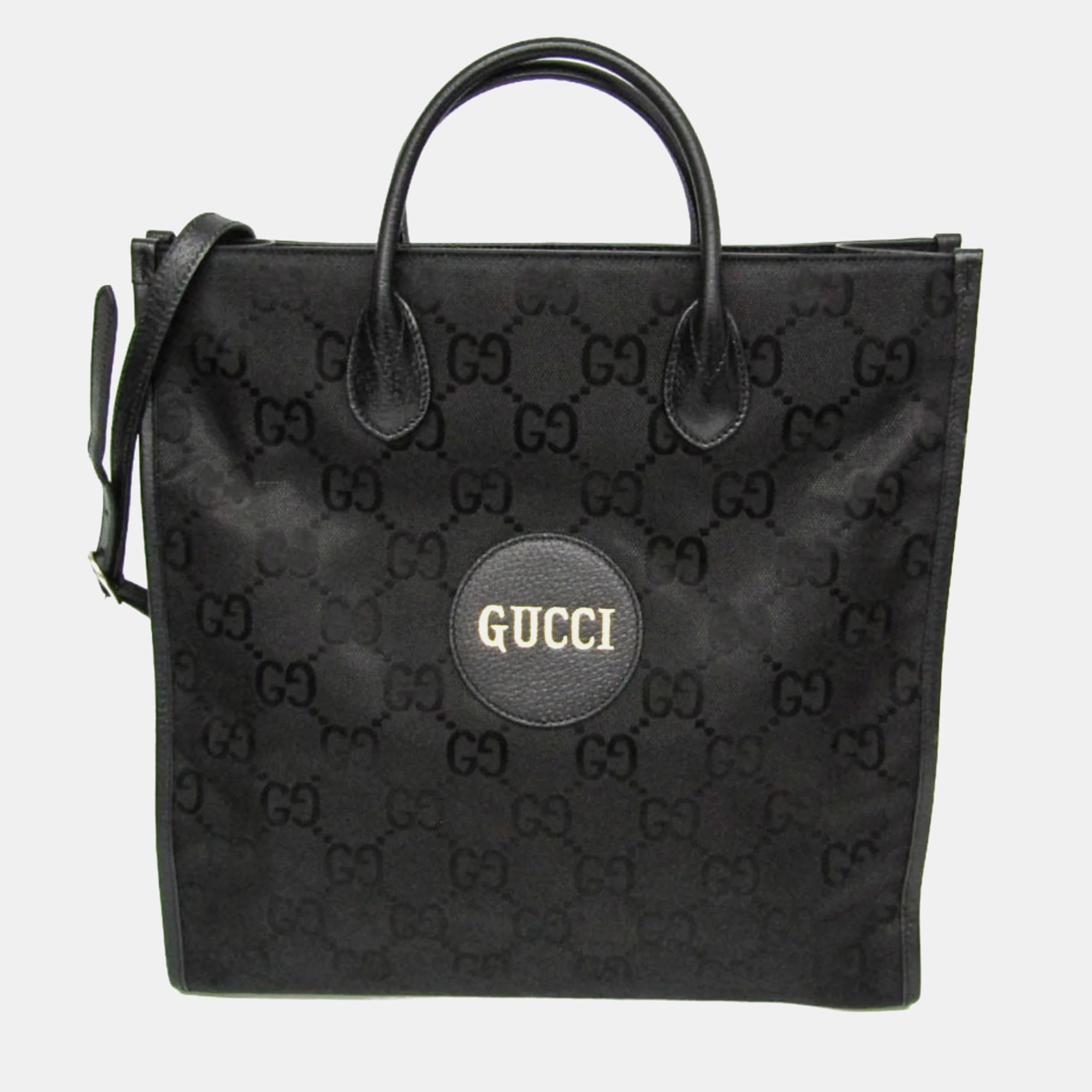 Gucci Off The Grid GG 630355 Black ECONYL Regenerated Nylon Leather Long Tote Bag