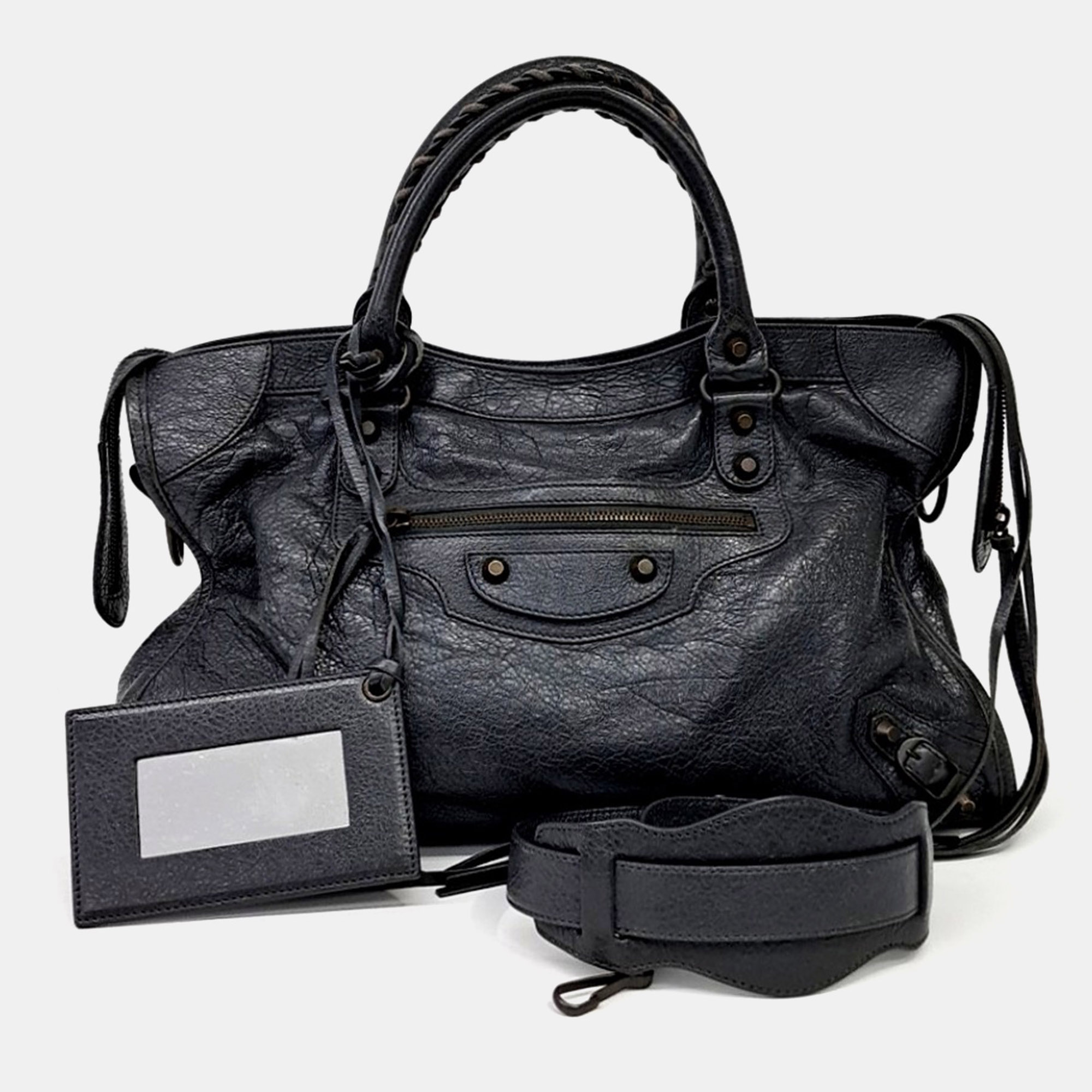 Balenciaga Grey Leather Motor City Bag