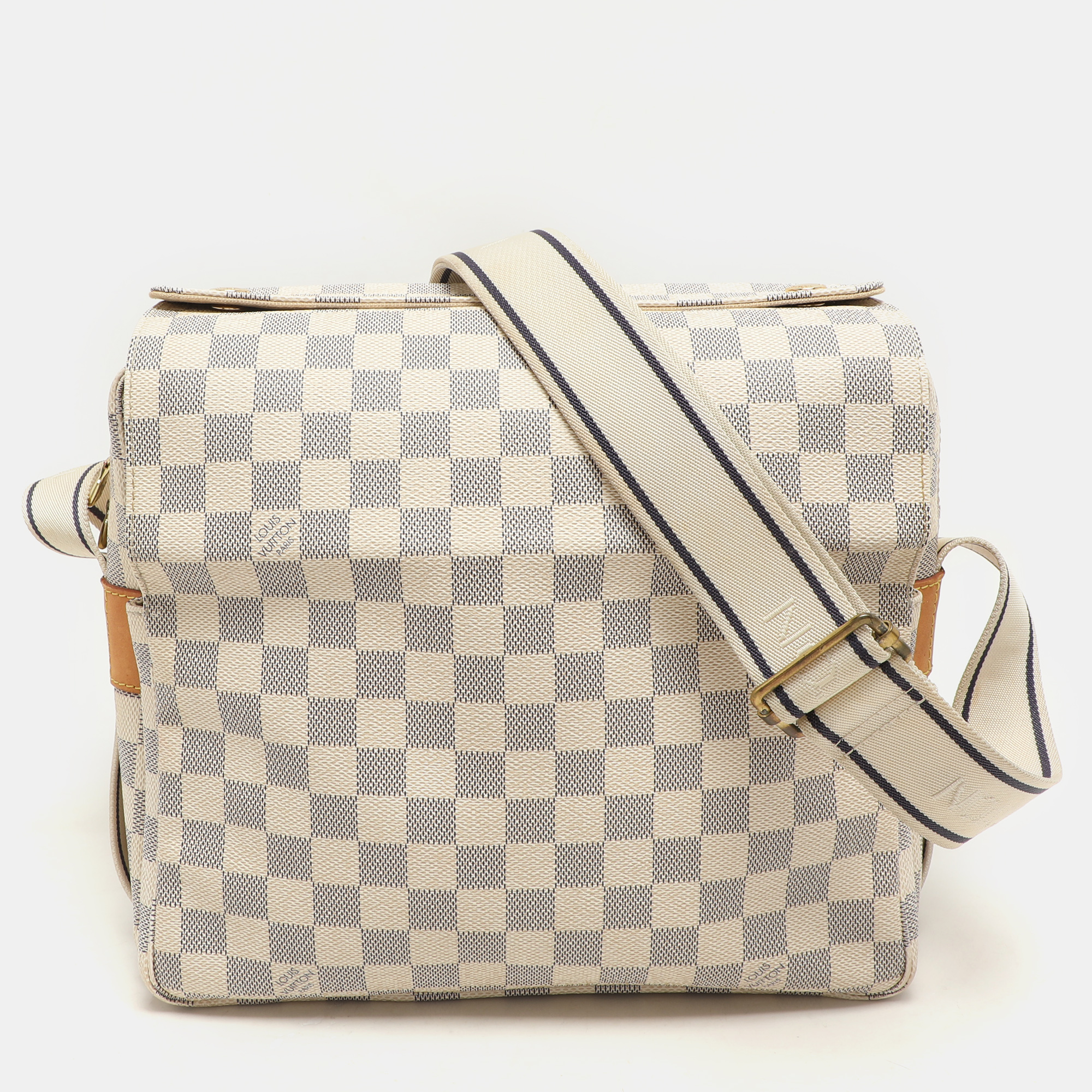 Louis Vuitton Naviglio Grey Canvas and Leather Crossbody Bag