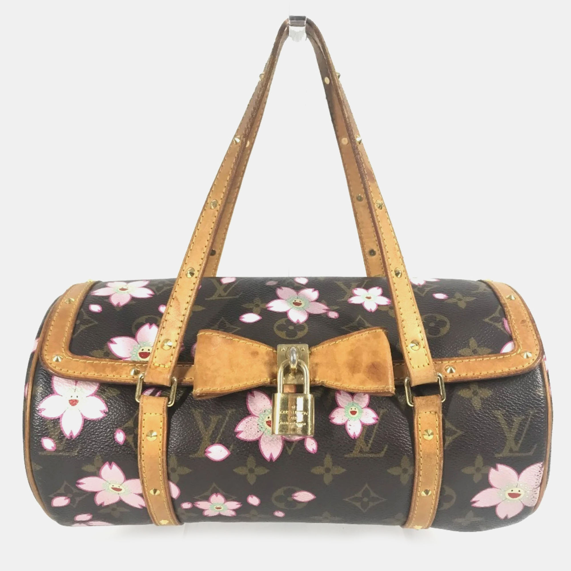 Louis Vuitton Cherry Blossom Papillon 26 Brown Monogram Canvas Shoulder Bag