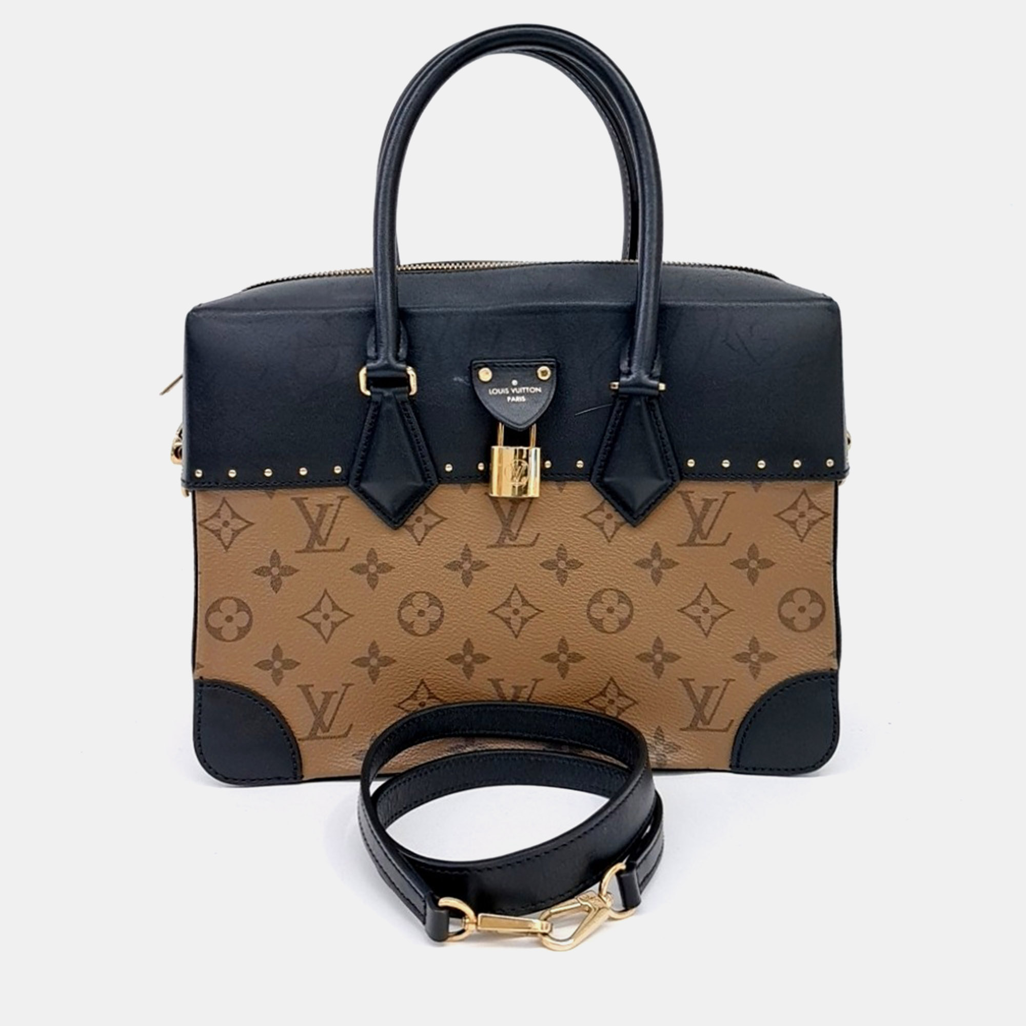 Louis Vuitton City Horse Black/Brown Multicolor Coated Top Handle Bag