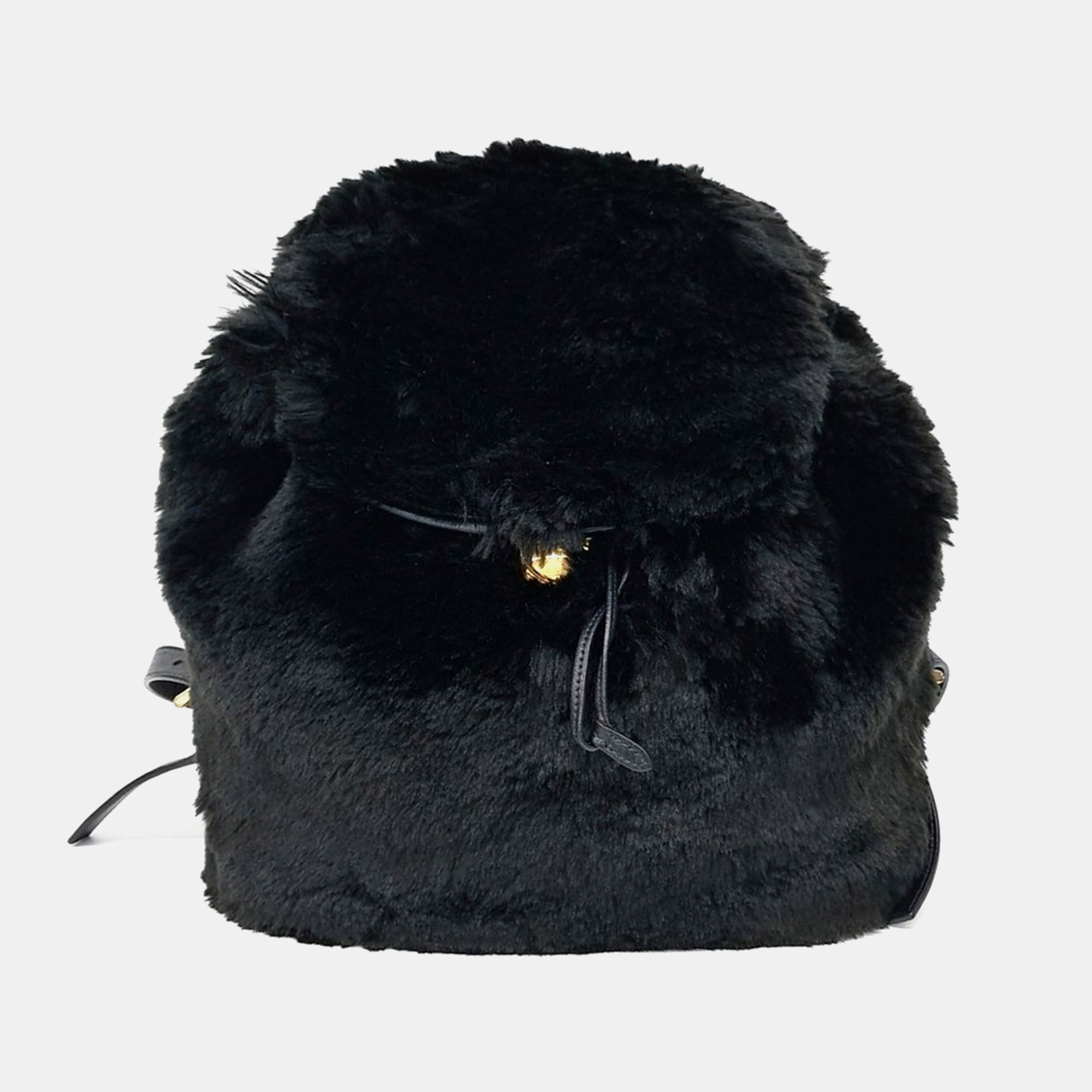 Prada Black Shearling Backpack Bag