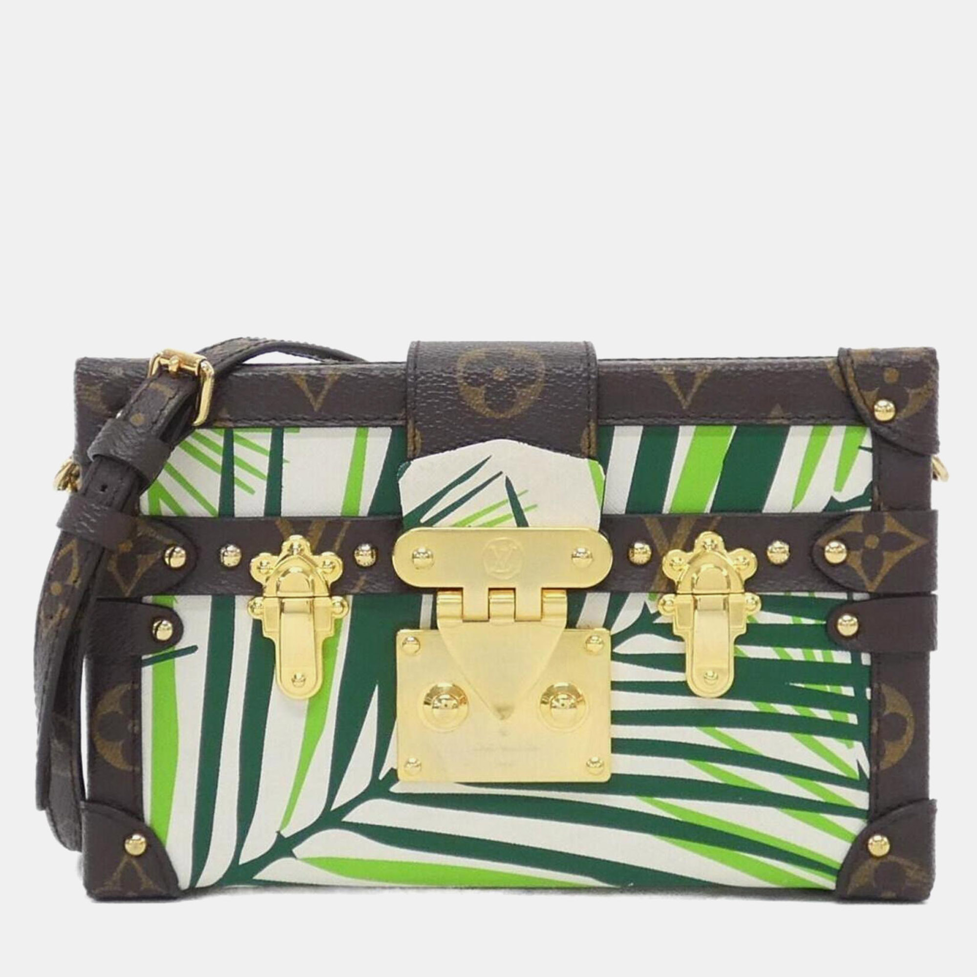 Louis Vuitton Petite Malle Palm Brown Monogram Canvas Crossbody Bag