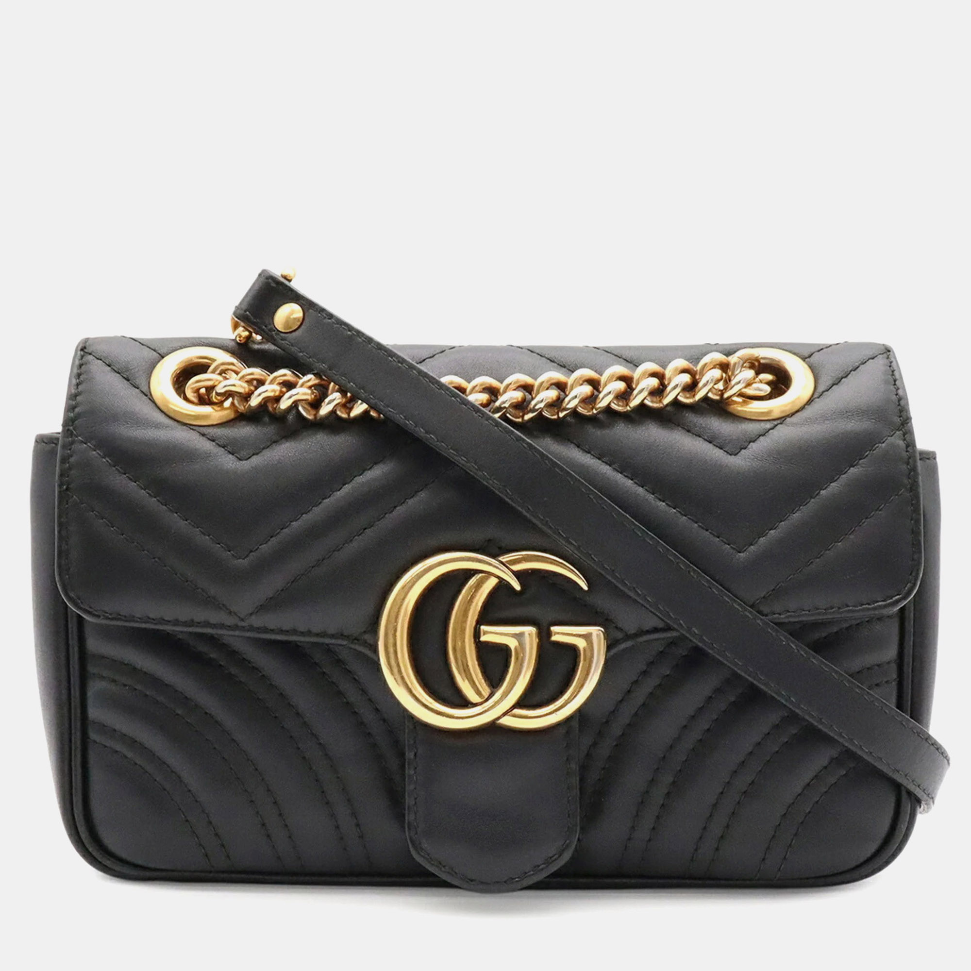 Gucci GG Marmont Small Black Quilted Leather Shoulder Bag