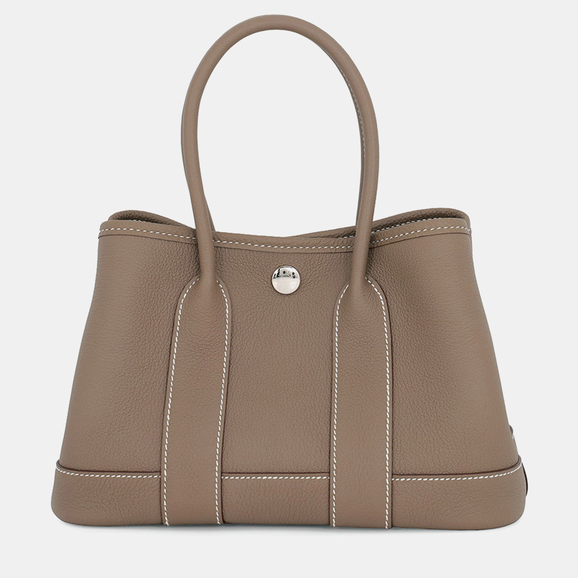 Hermes Garden Party 23 Etoupe Togo Calfskin Leather Top Handle Bag