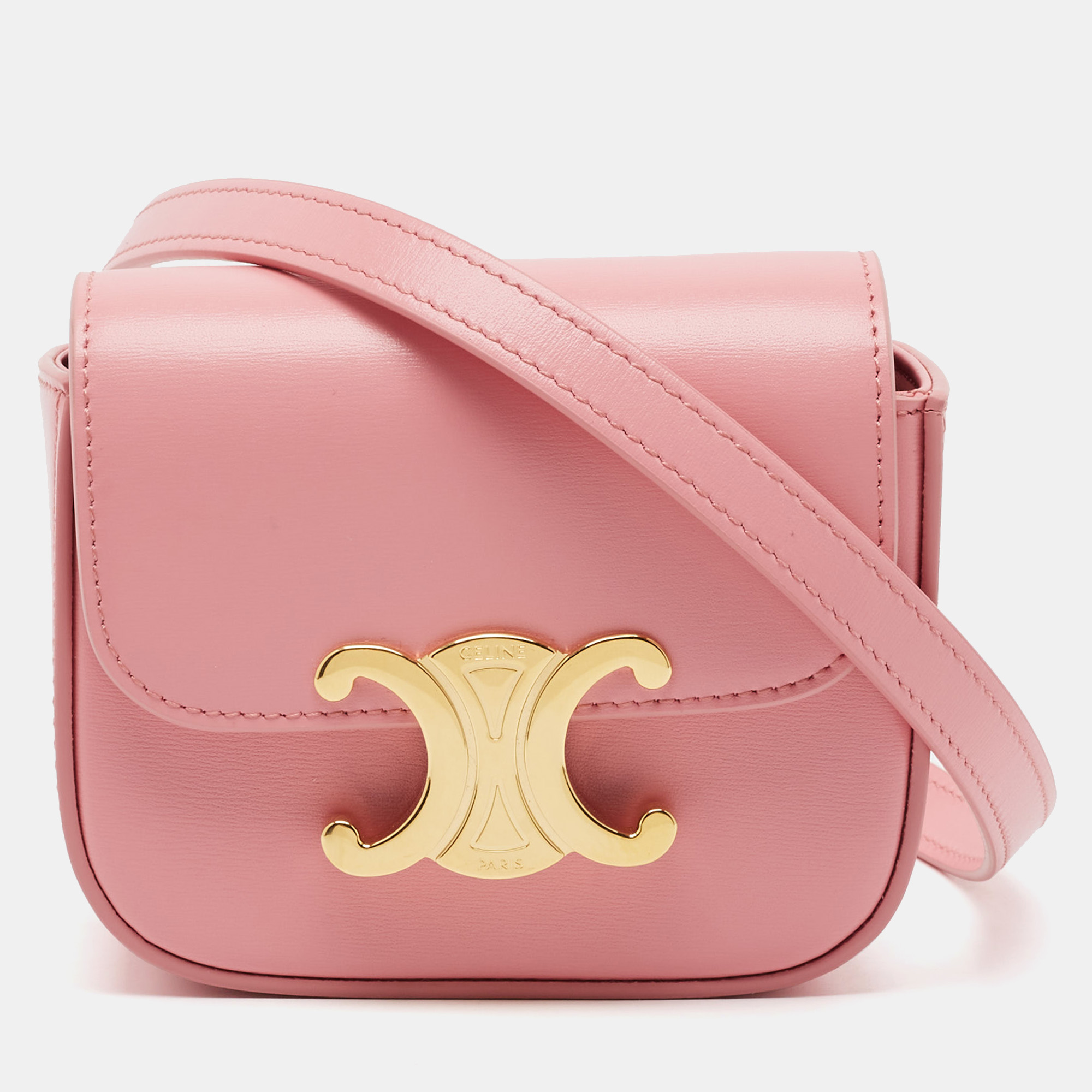 Celine Claude Mini Pink Leather Crossbody Bag