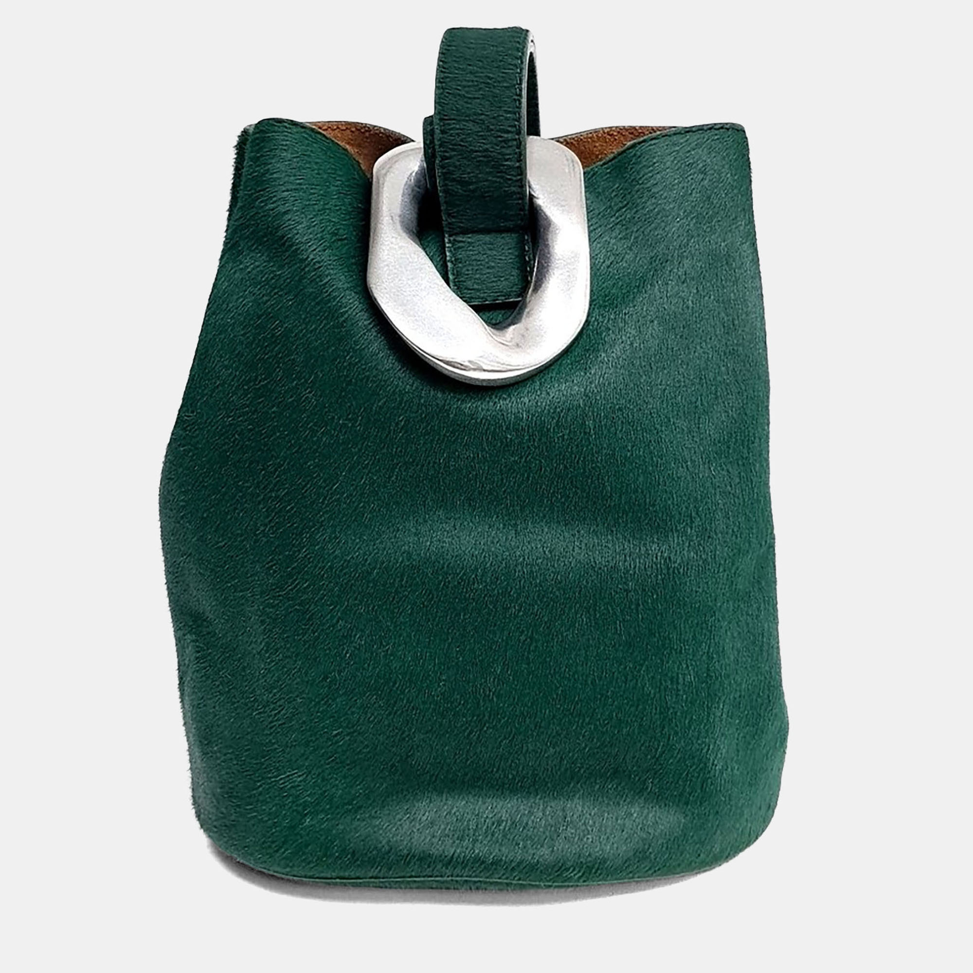 Bottega Veneta Small Green Pony Hair Bucket Bag