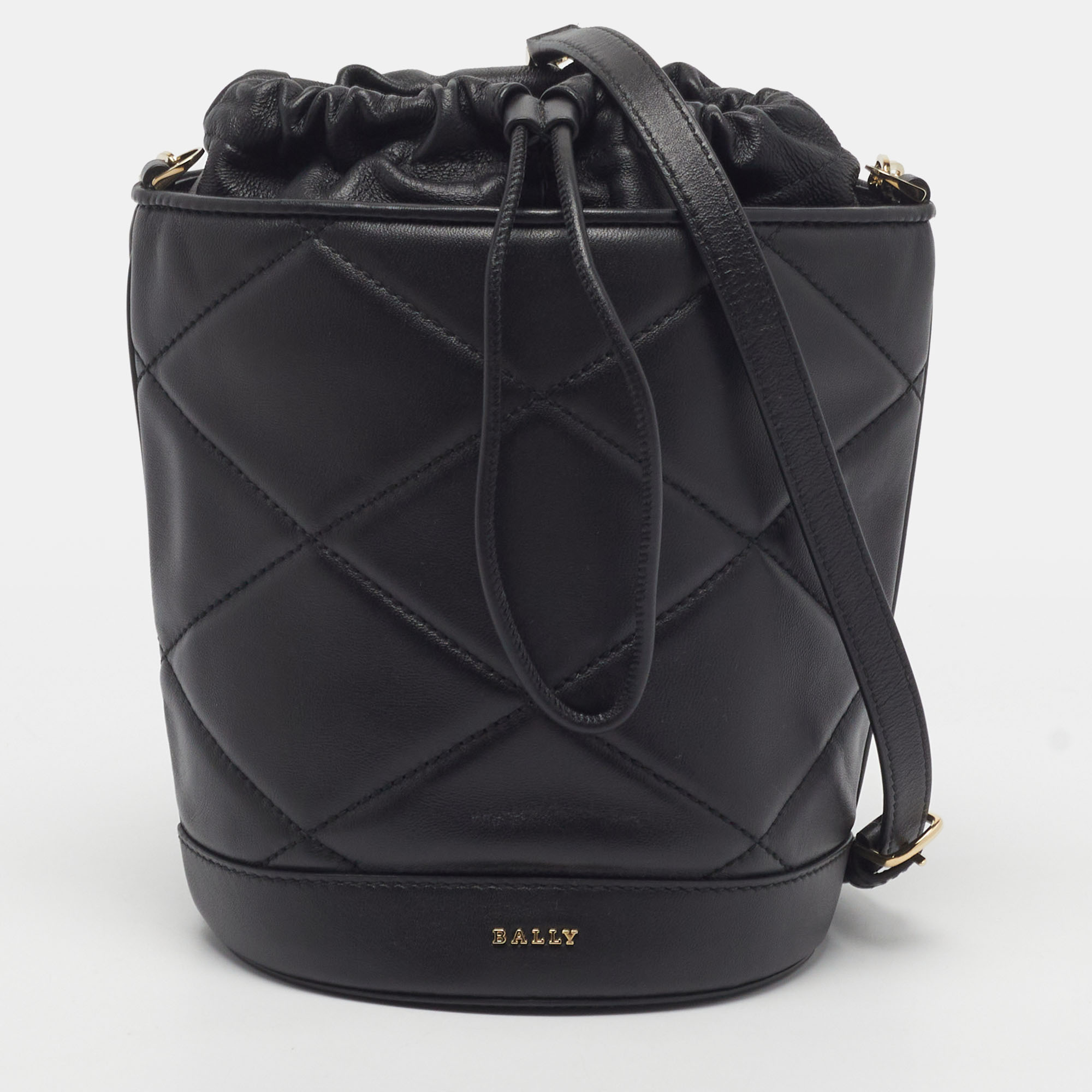 Bally Black QuiltedLeather Bucket bag