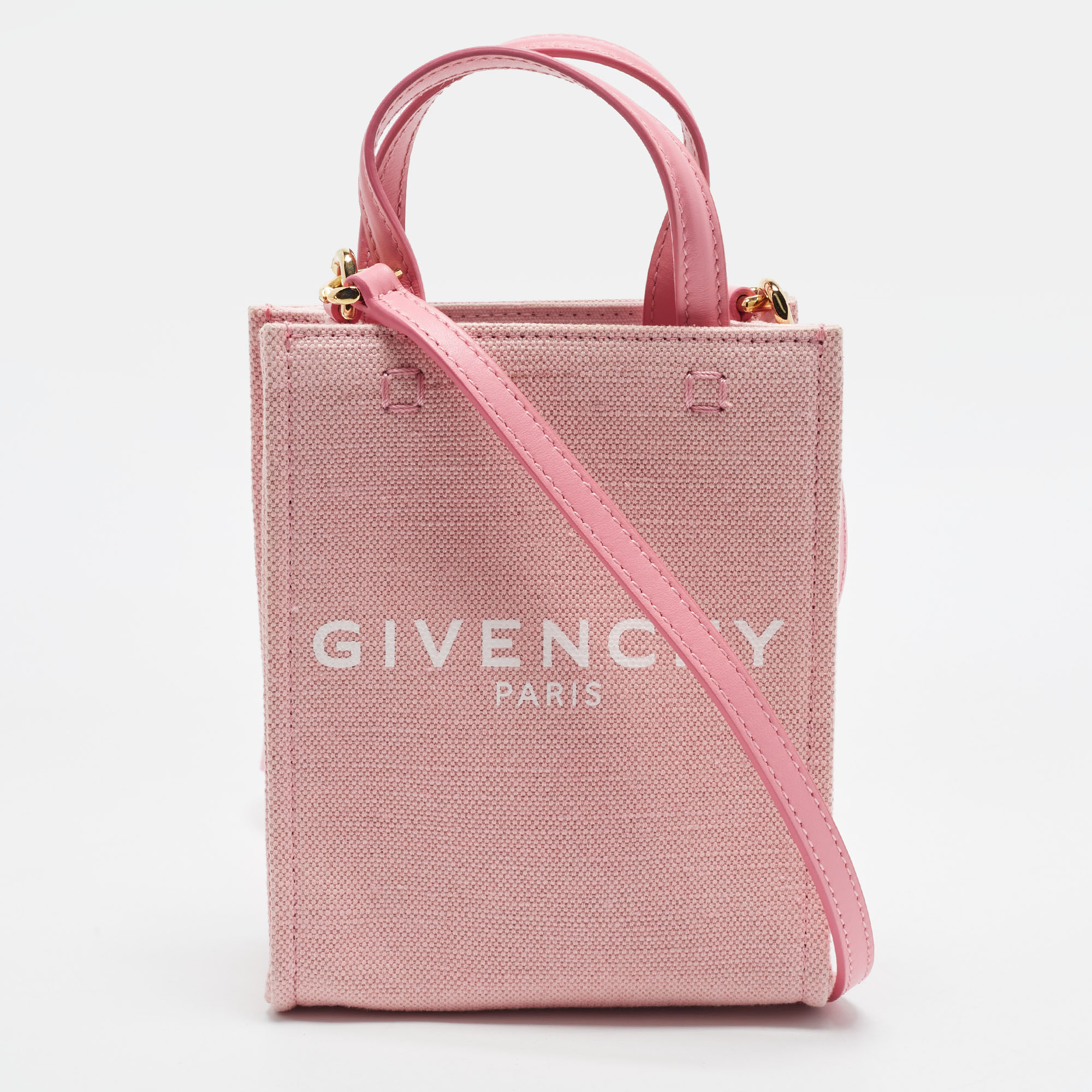 Givenchy G Vertical Mini Light Pink Canvas and Leather Tote