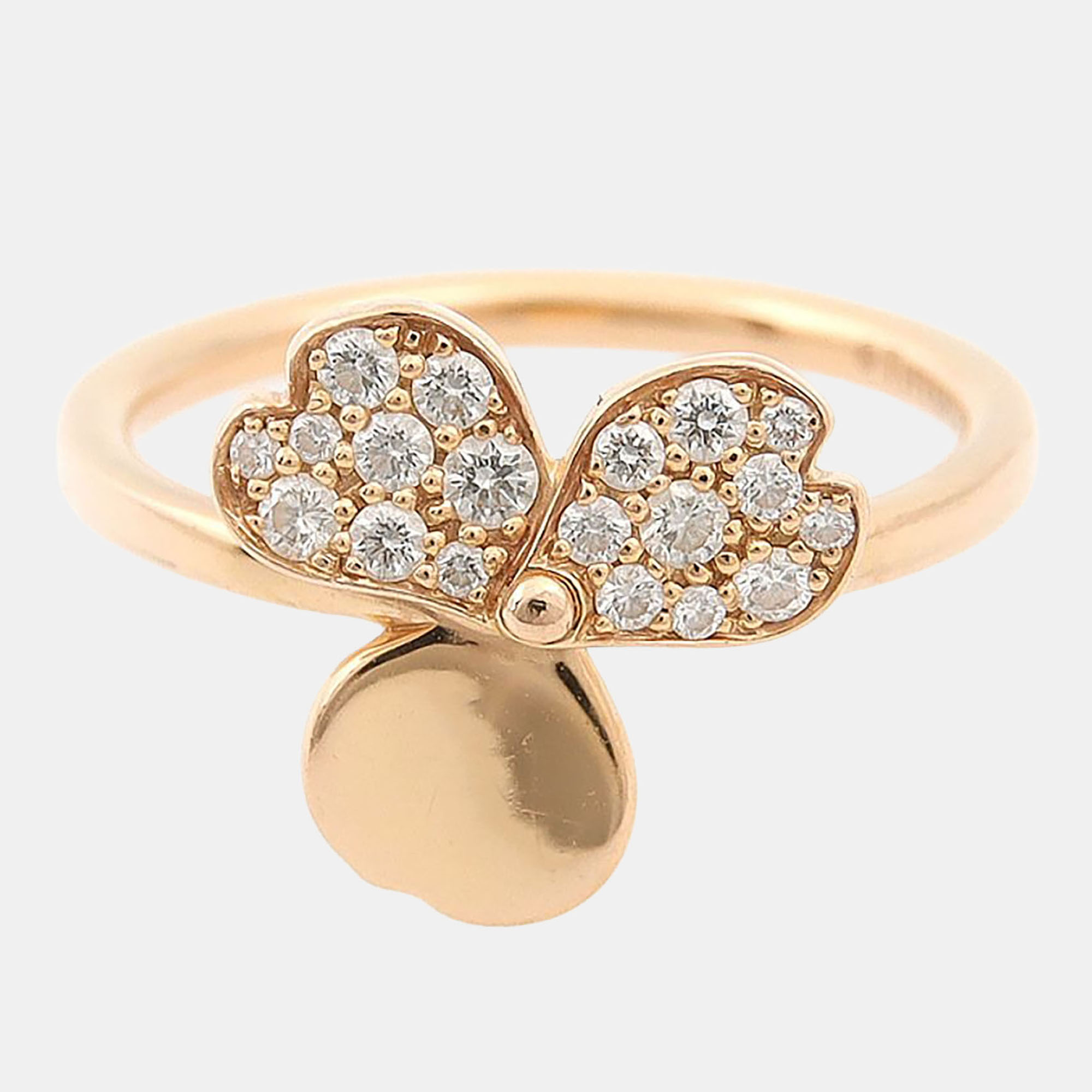 Tiffany Paper Flowers Diamond Ring 18k Rose Gold Ring EU 49 Tiffany & Co.