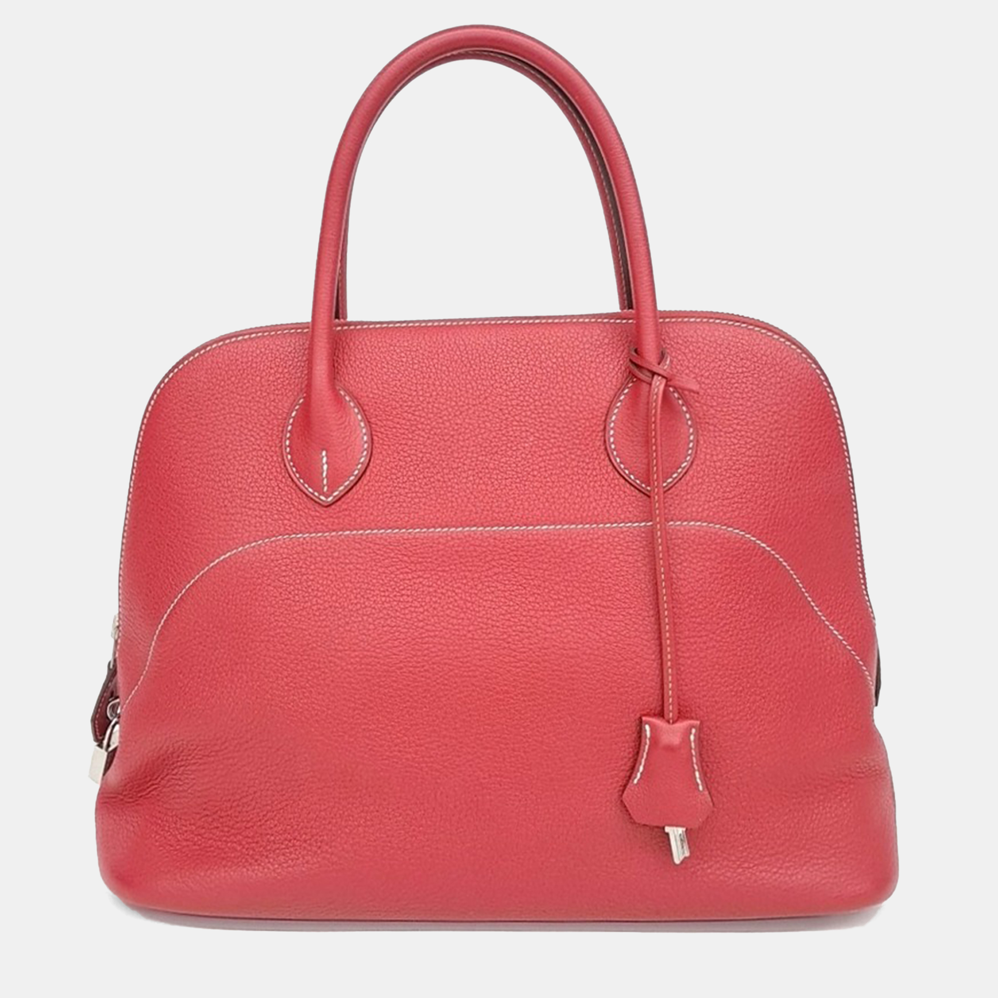 Hermes Relax Bolide 35 Red Calfskin Leather Top Handle Bag