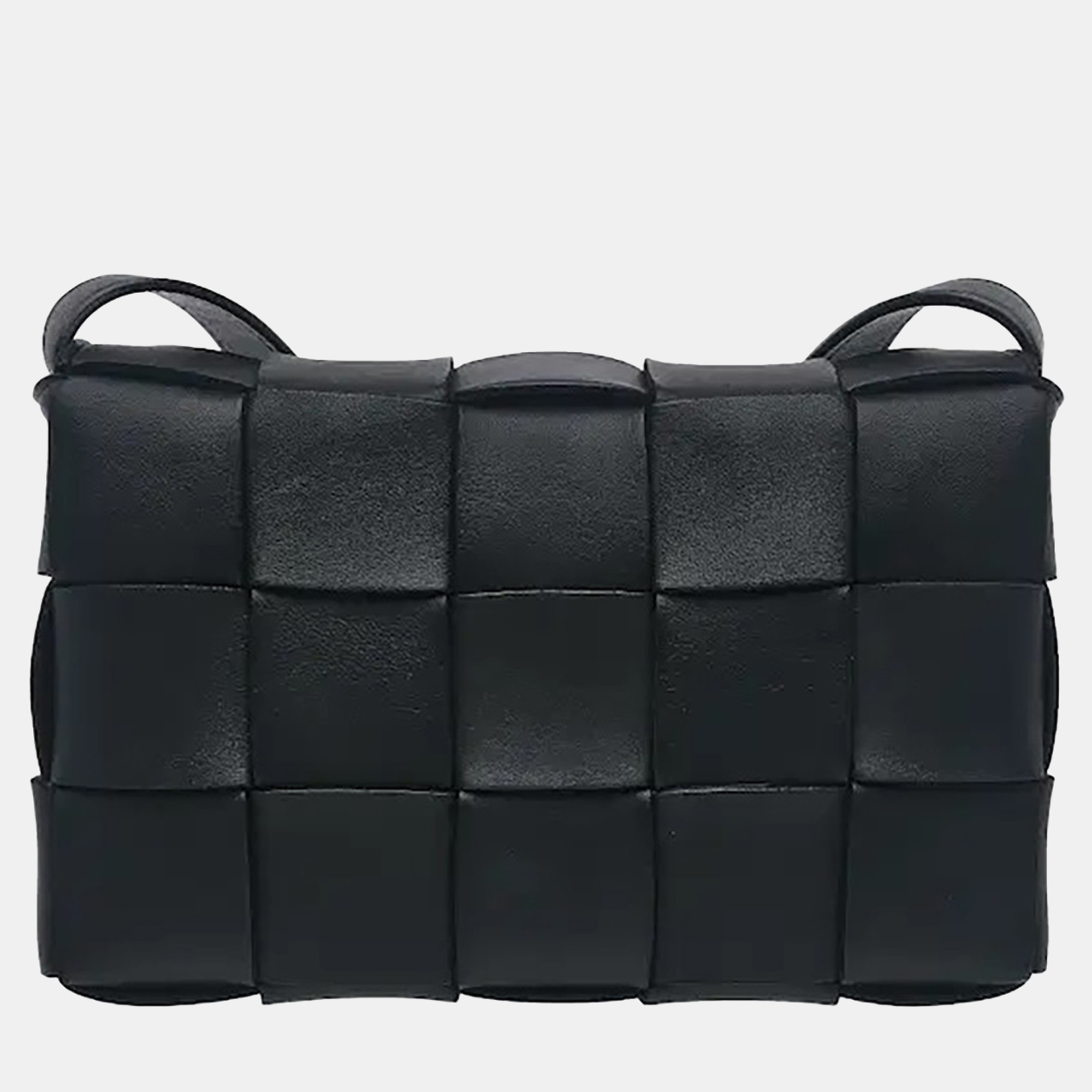 Bottega Veneta Cassette Medium Black Calfskin Leather Crossbody Bag