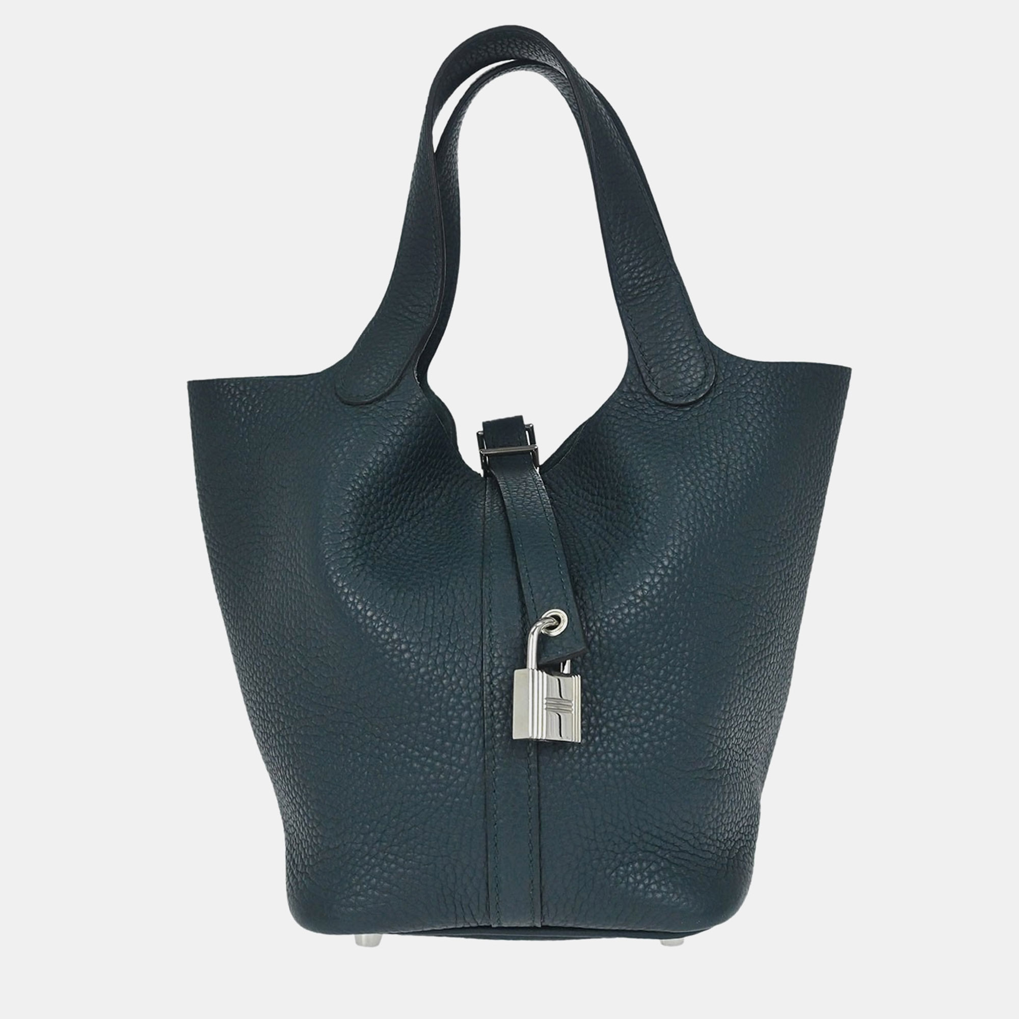 Hermes Picotin Lock 18 Vert Cypre Taurillon Clemence Leather Handbag Bag