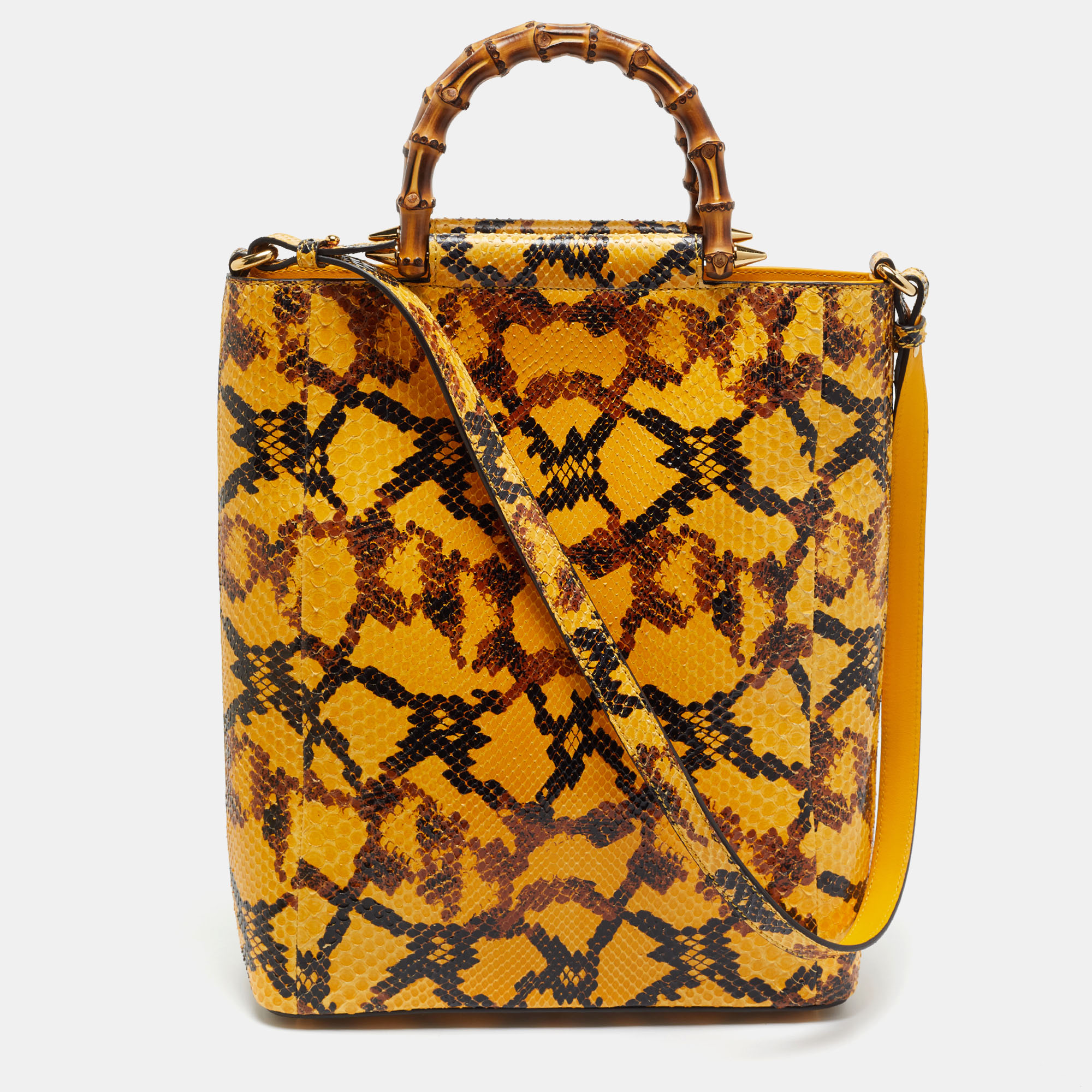 Gucci Diana Yellow Python Tote