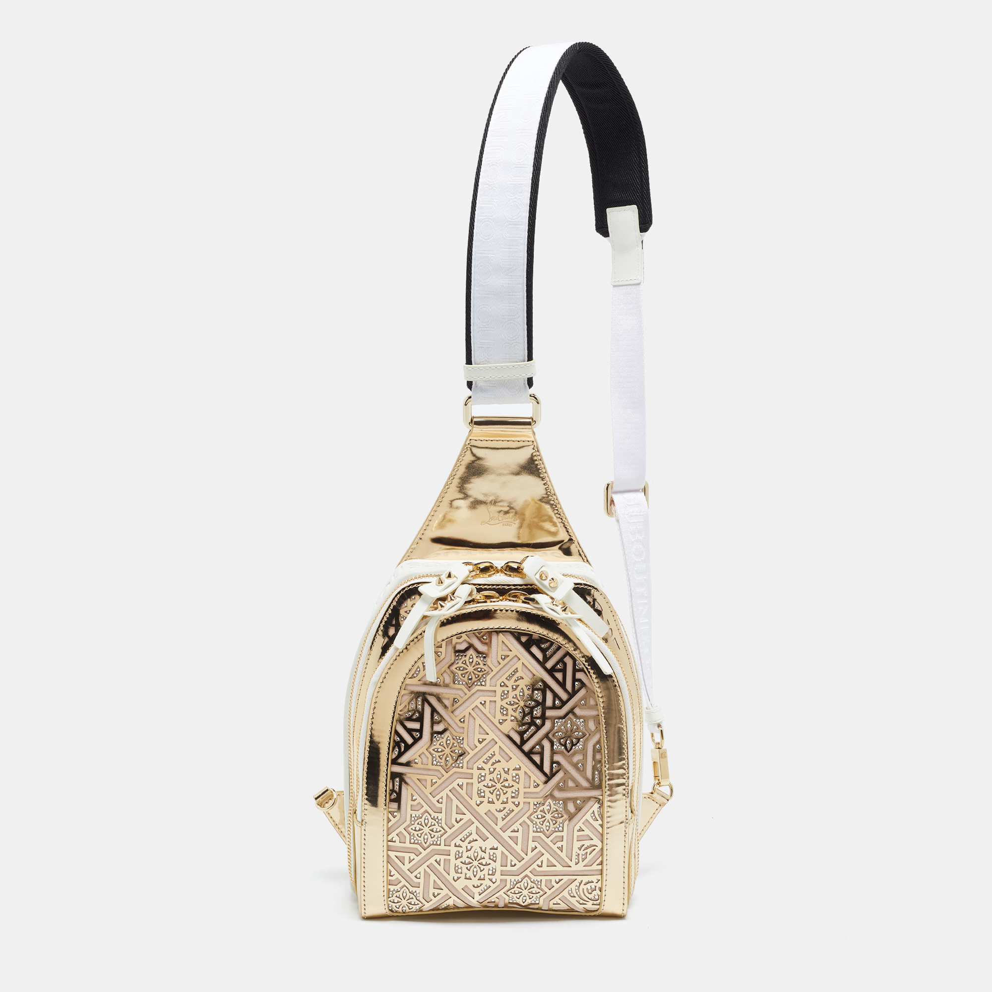Christian Louboutin Loubifunk Ramandan Edition Gold Patent Leather Sling bag