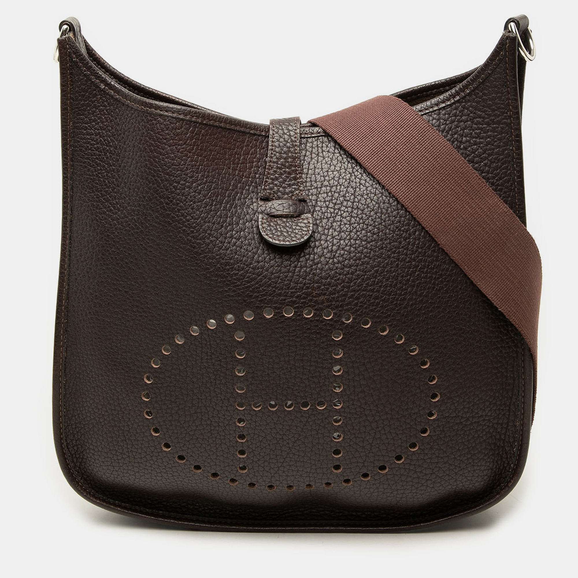 Hermes Evelyne III 29 Ebene Clemence Leather Crossbody Bag