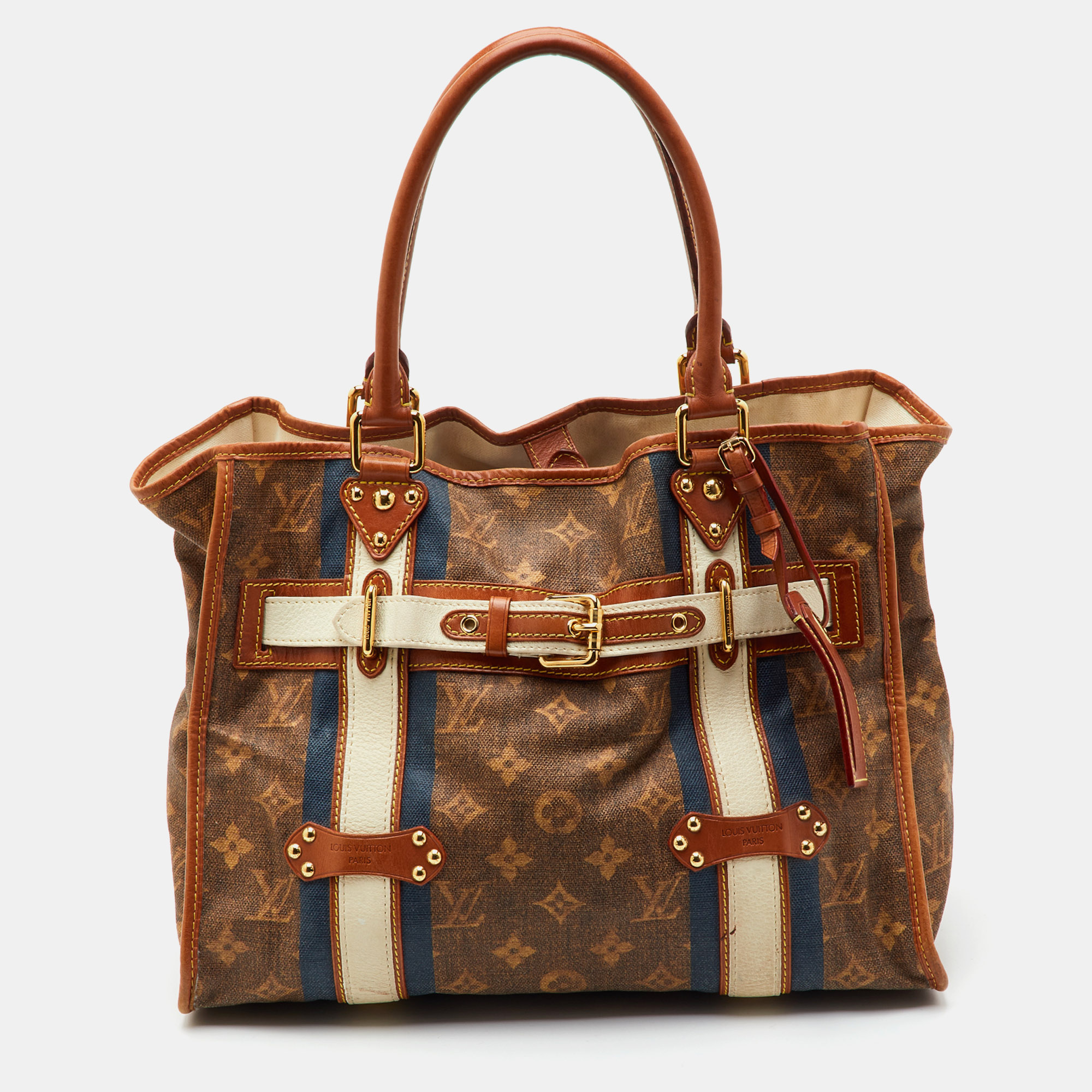 Louis Vuitton Rayures Tisse Sac GM Monogram Canvas Limited Edition Bag