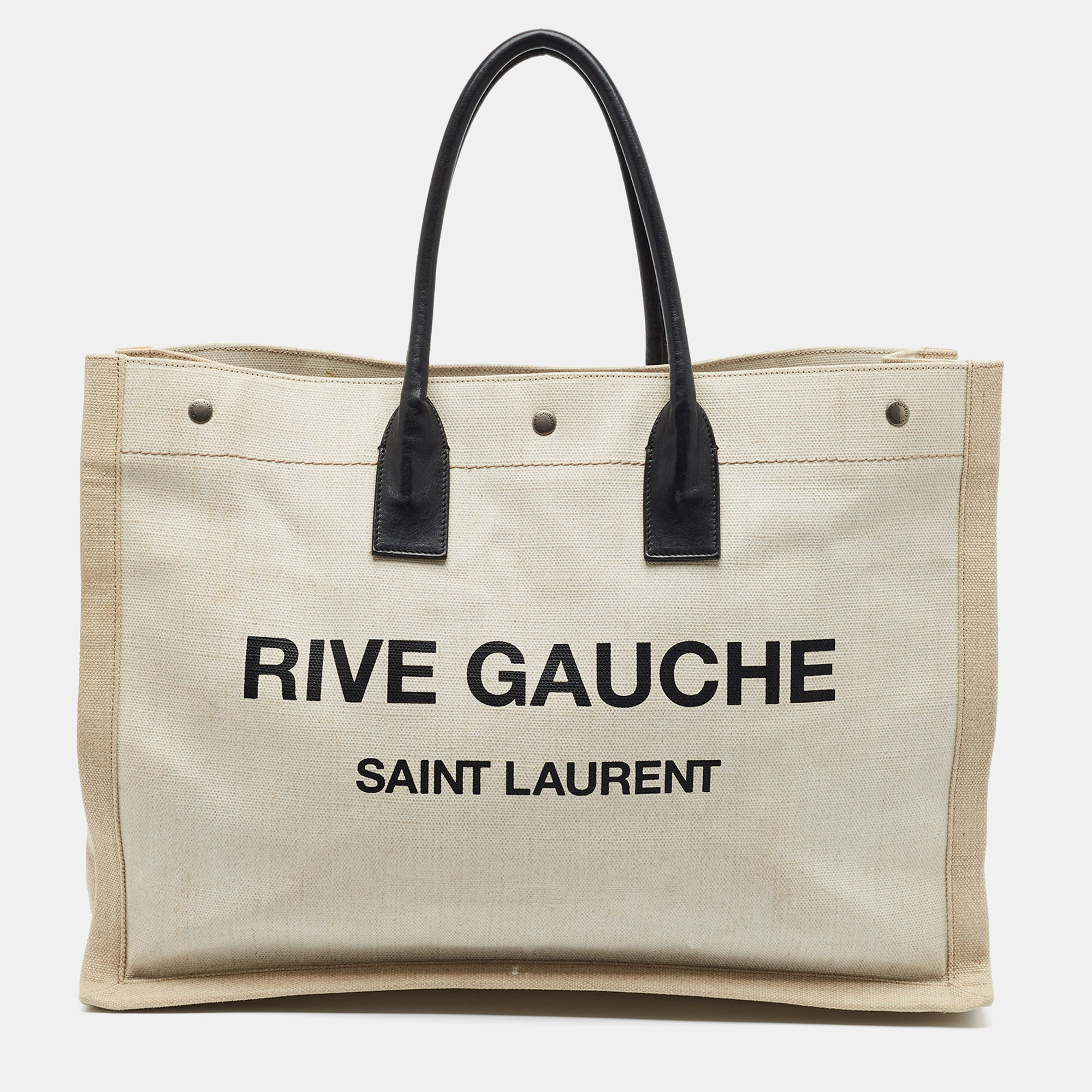 Saint Laurent Rive Gauche Large Beige/Ivory Canvas Tote Saint Laurent Paris