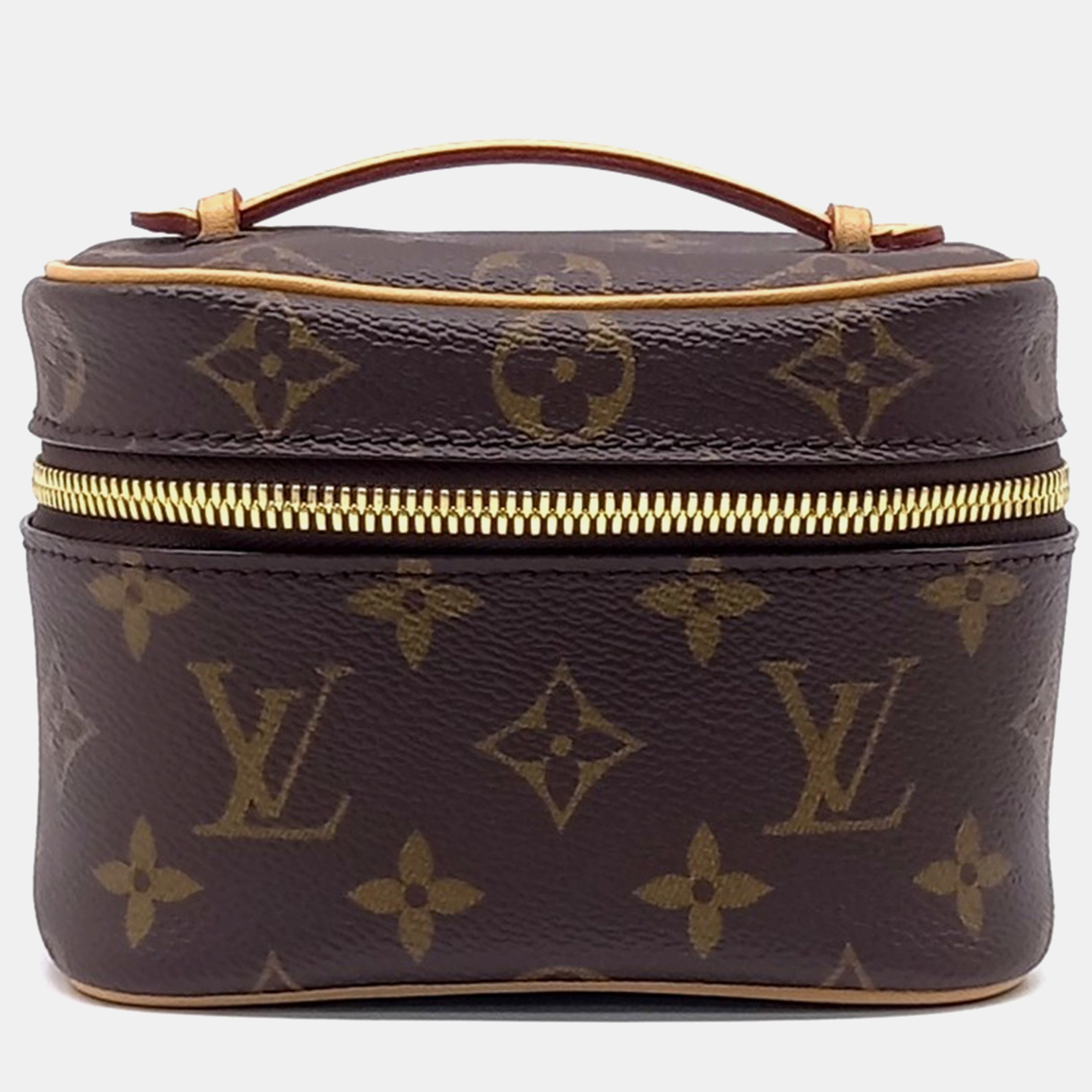 Louis Vuitton Nice Nano Brown Monogram Canvas Top Handle Bag