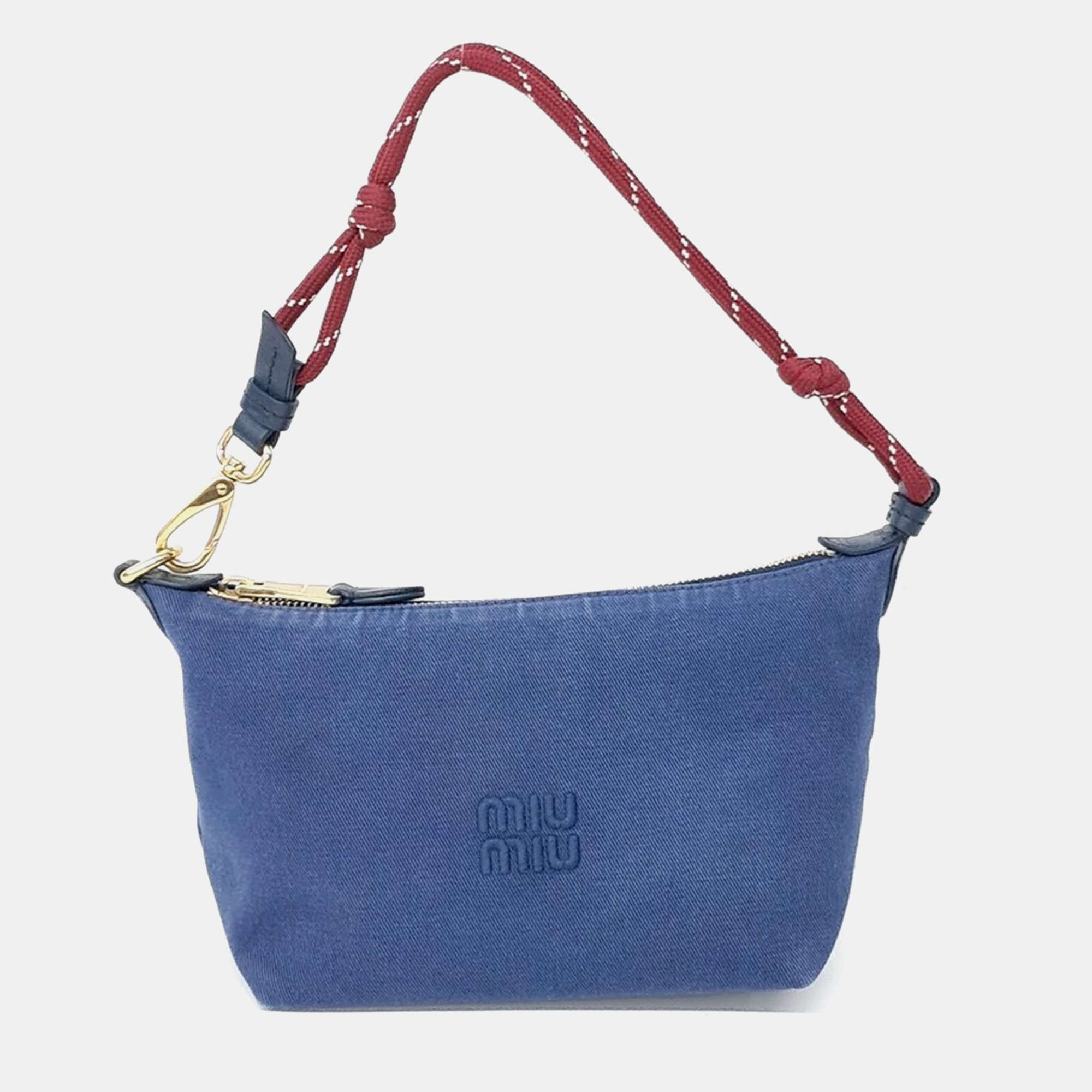 Miu Miu Spirit Blue Gabardine Pouch Bag