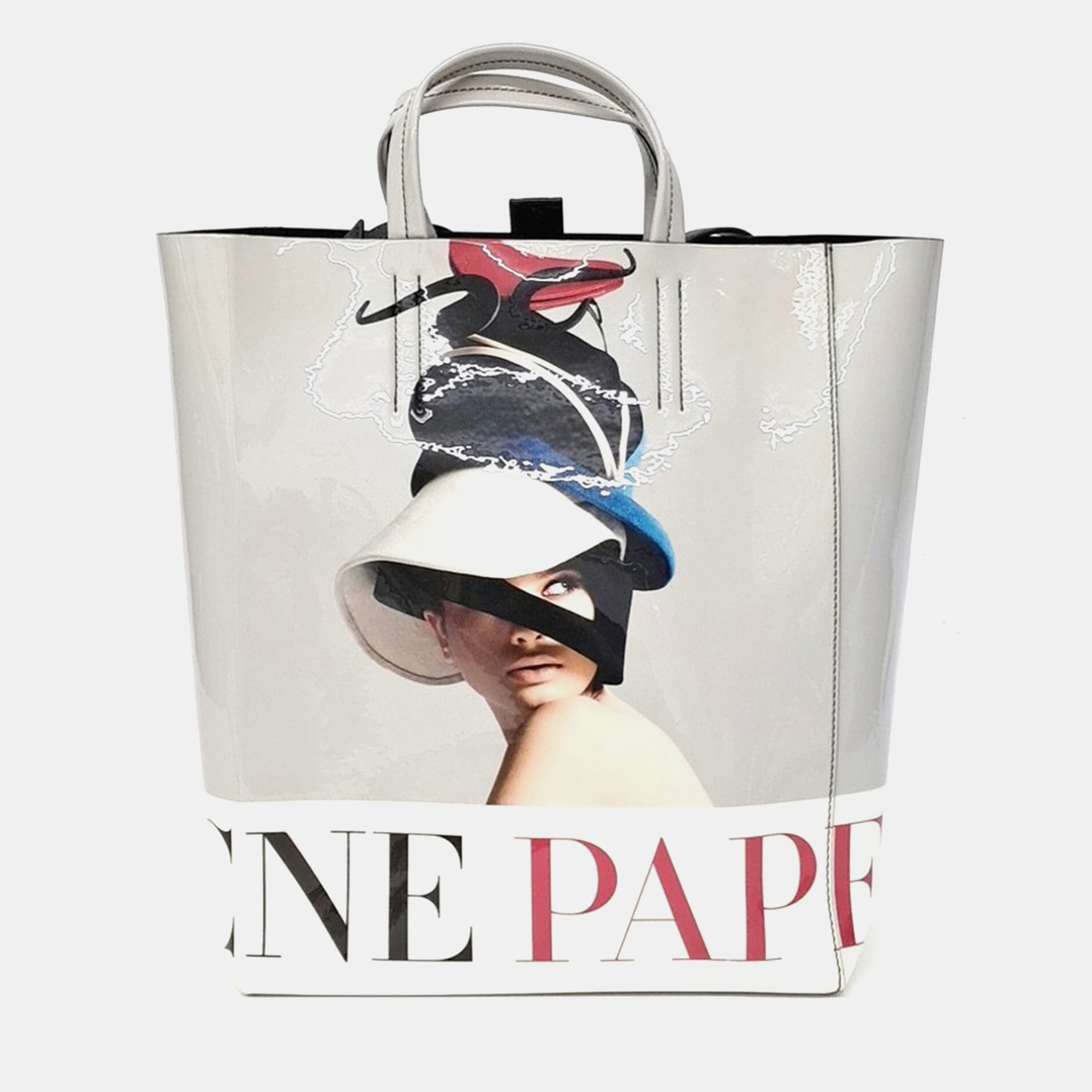 Acne Studios Baker Paperback Small Multicolor PVC Calfskin Leather Top Handle Bag