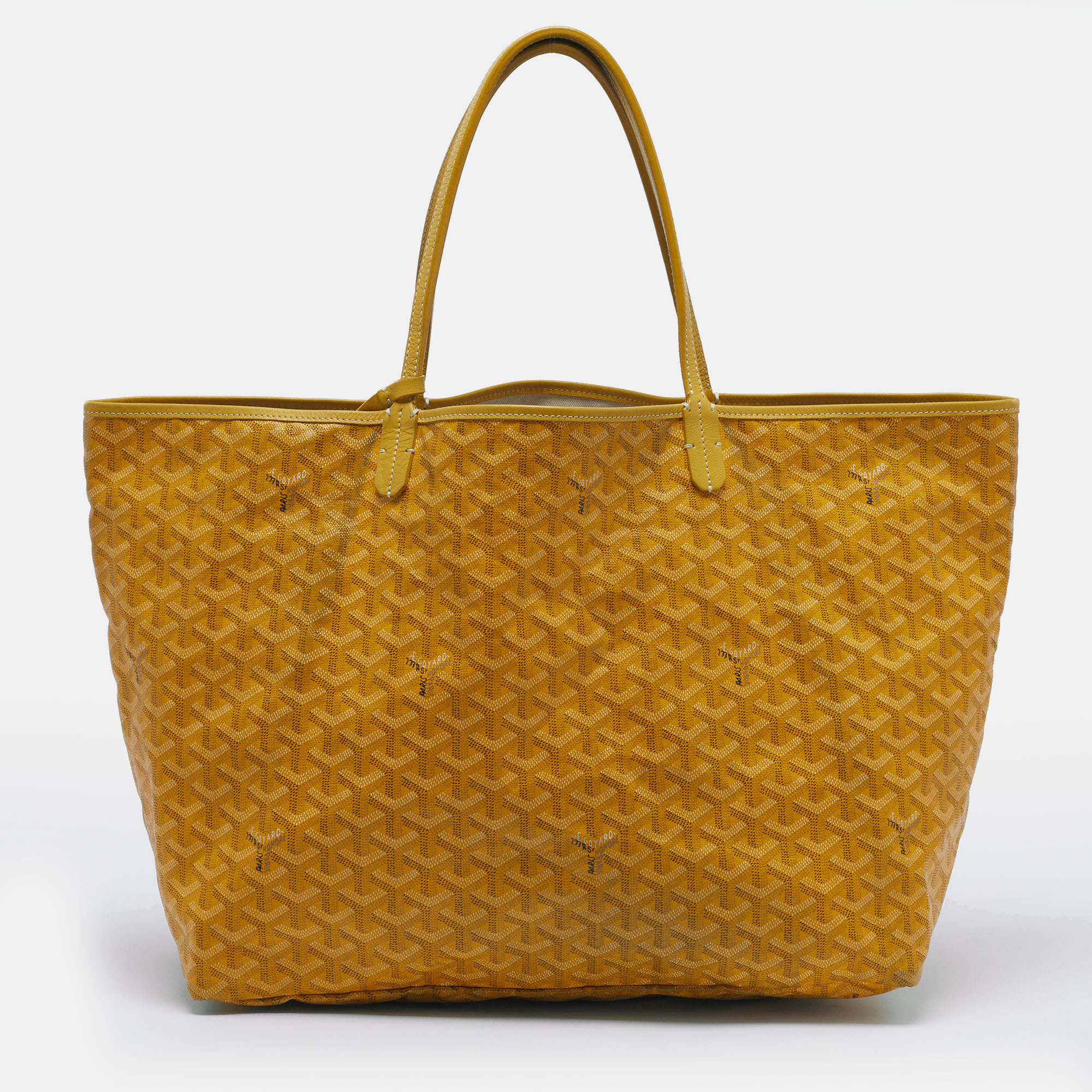 Goyard Saint Louis GM Yellow Goyardine Coated Canvas and Leather Tote