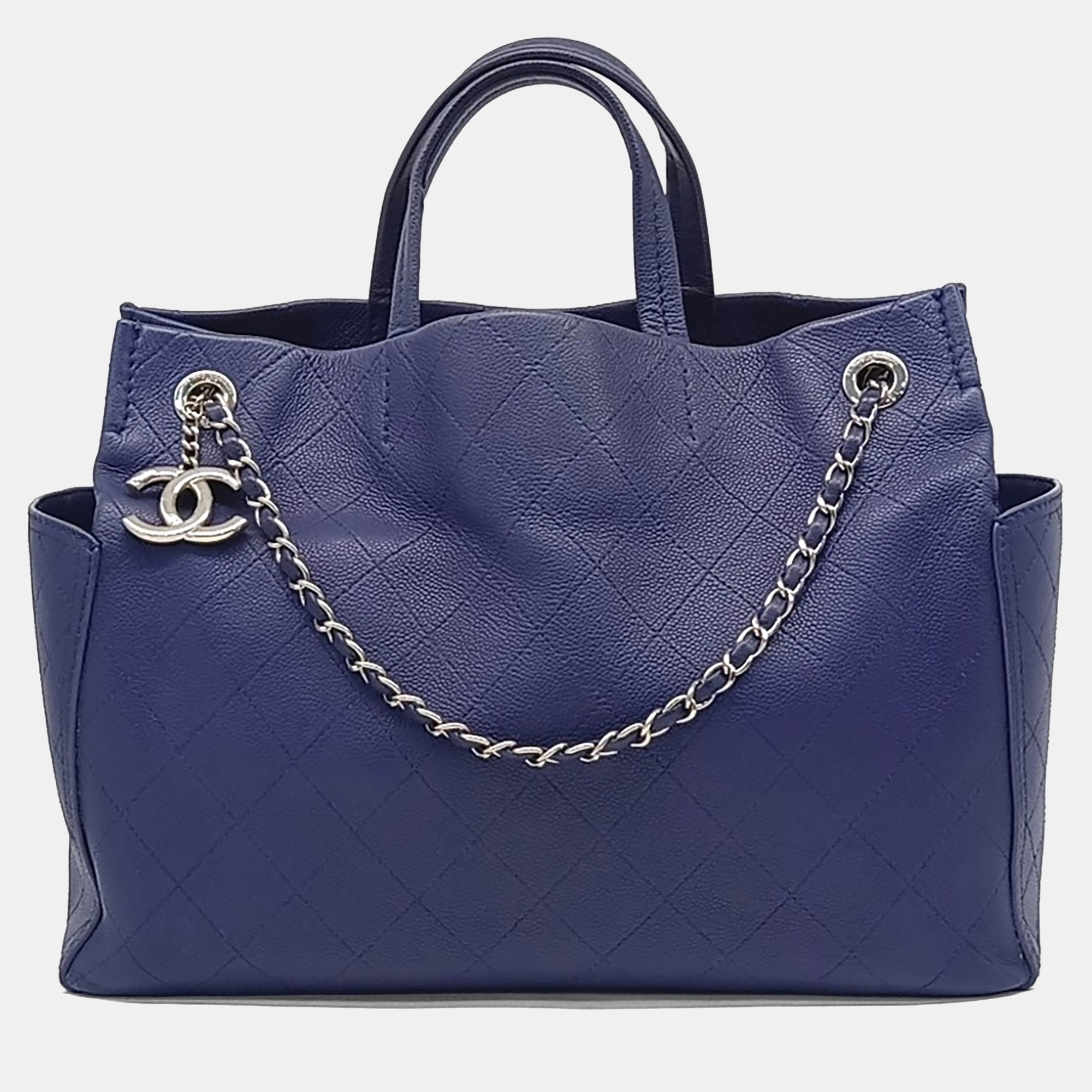 Chanel Caviar Blue Leather Tote Bag