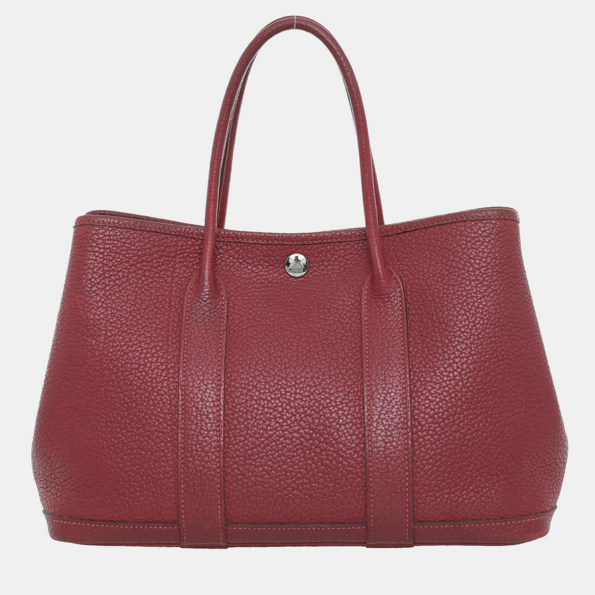 Hermes Garden Party 30 Red Negonda Leather Tote Bag