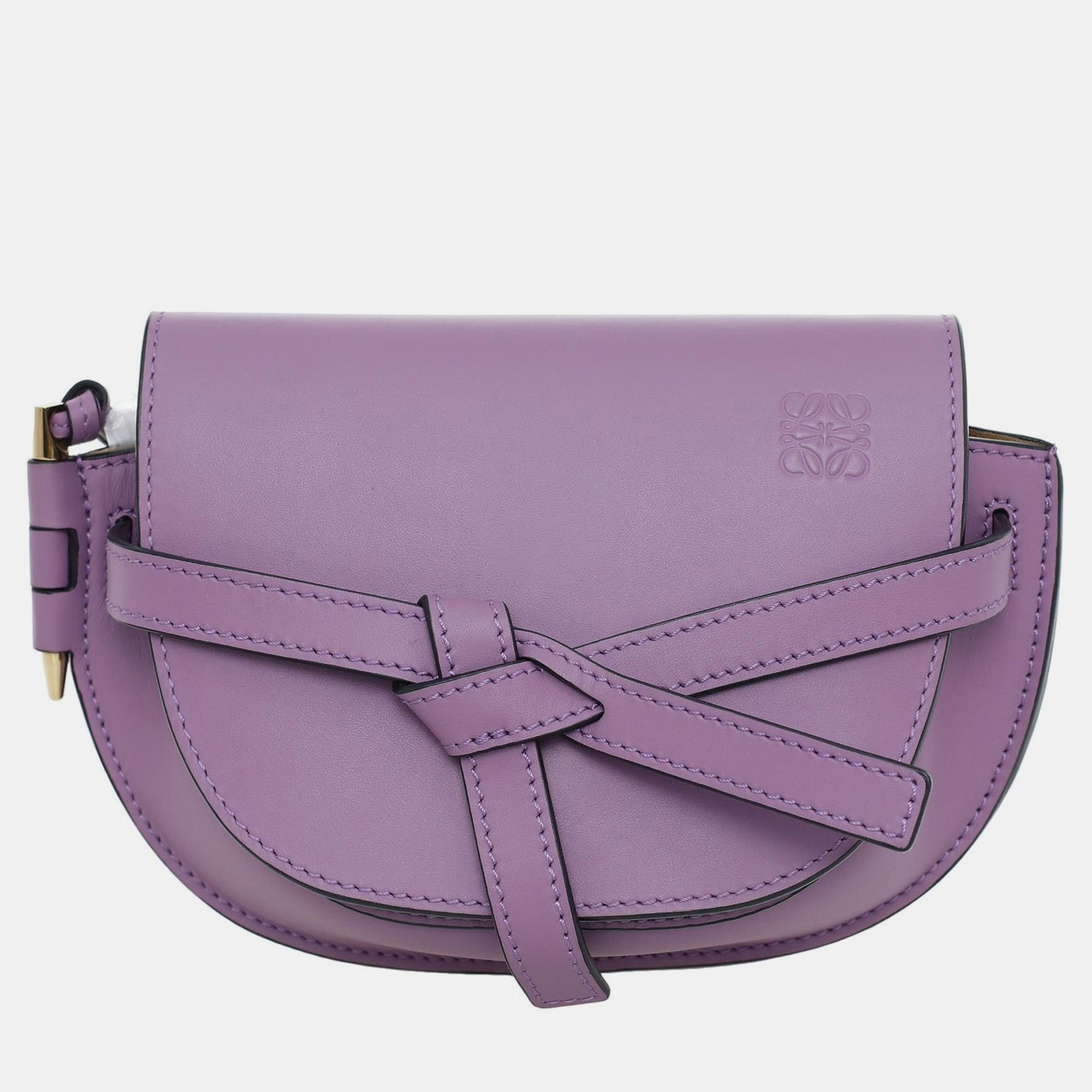 Loewe Gate Mini Purple Calfskin Leather Dual Bag