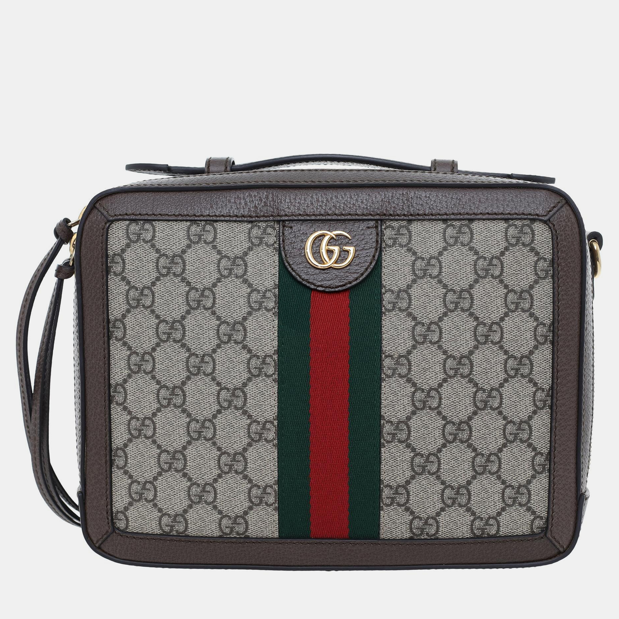 Gucci Ophidia Small Brown GG Monogram Coated Canvas Shoulder Bag