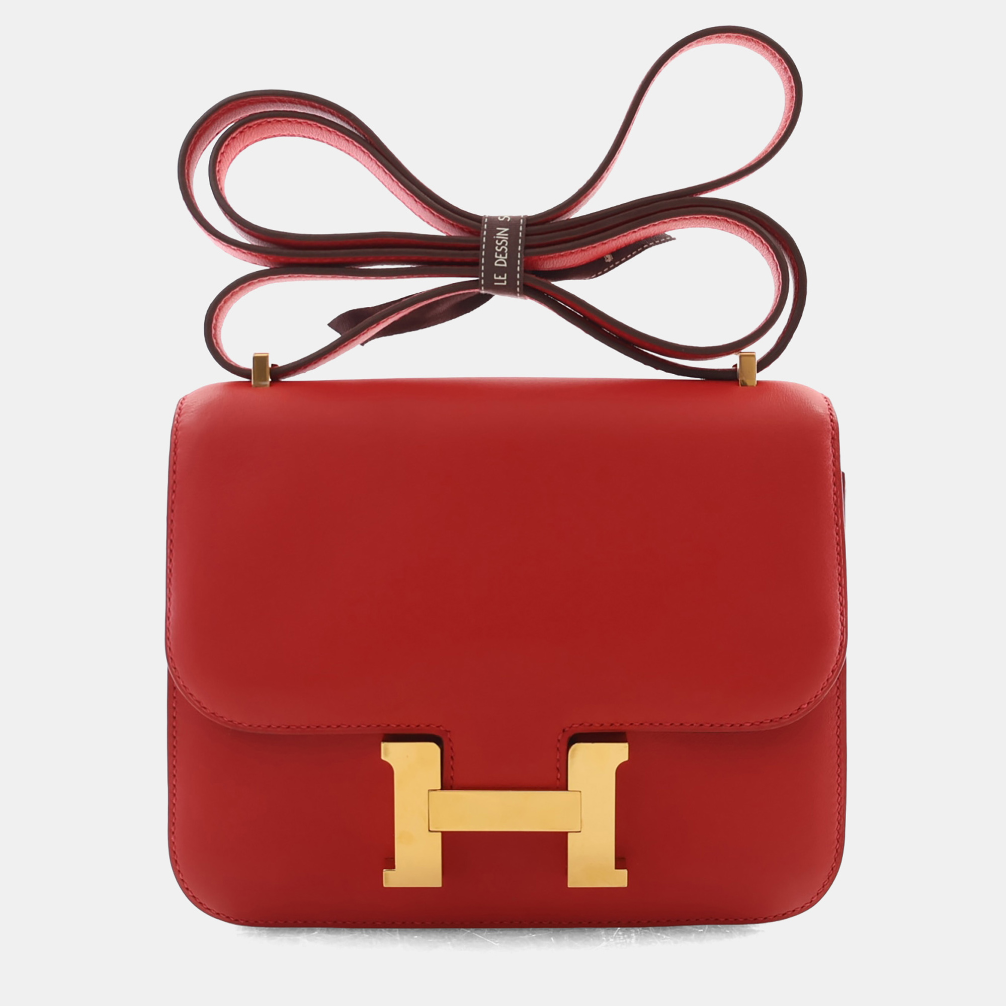 Hermes Constance 18 Rouge Casaque Swift Calfskin Leather Shoulder Bag