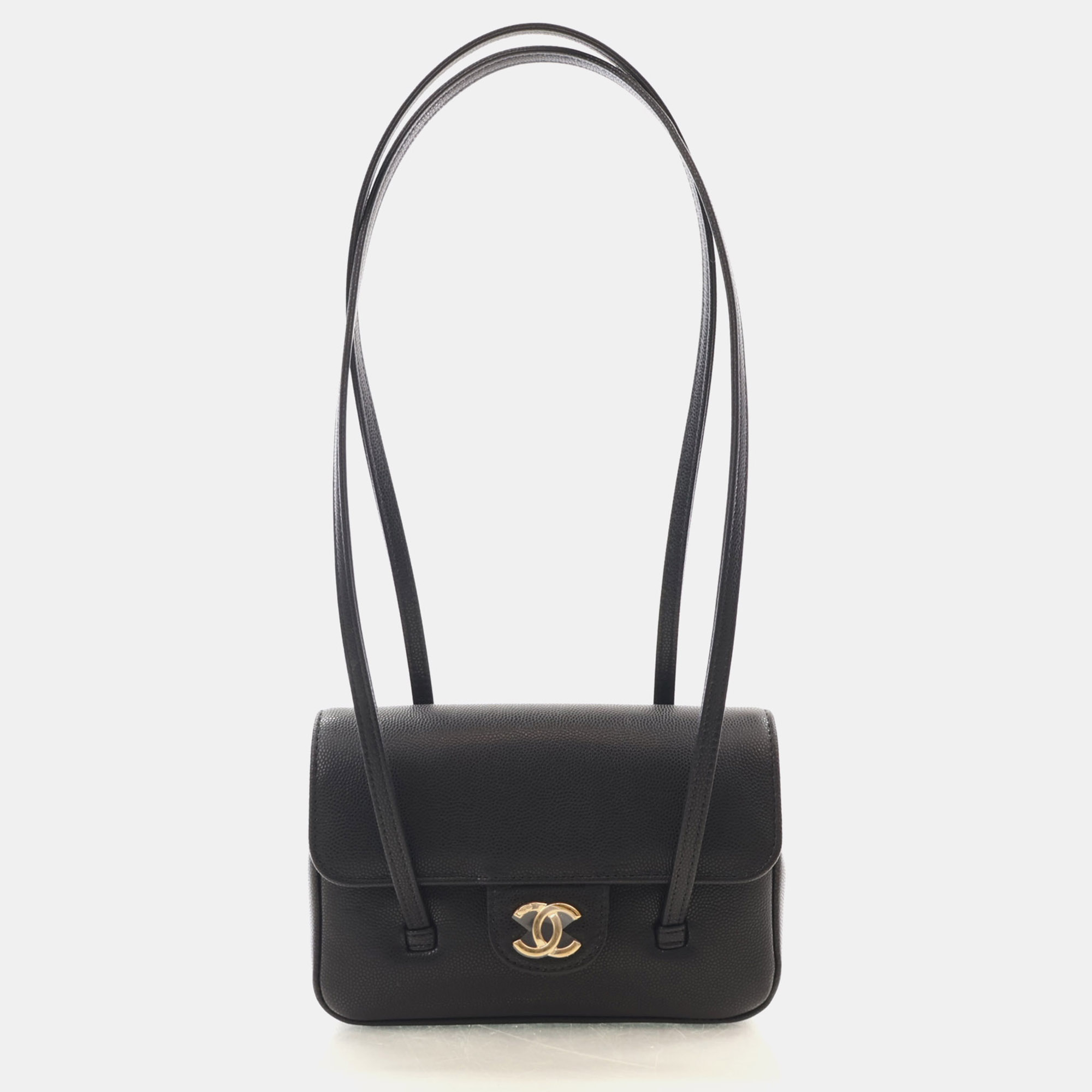 Chanel Mini Preppy Coco Black Shiny Caviar Leather Flap Bag