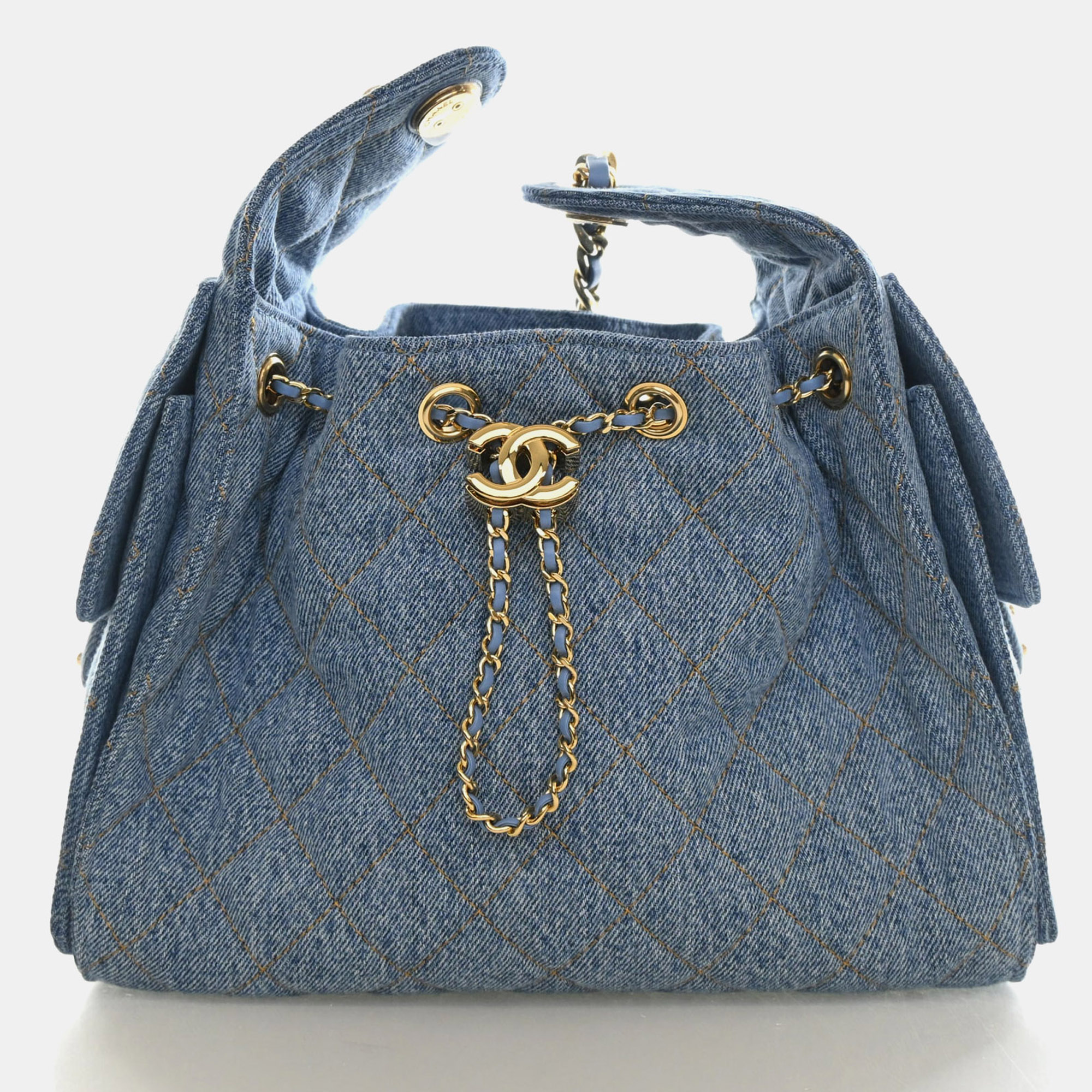 Chanel Small 25 Blue Washed Denim Hobo Bag