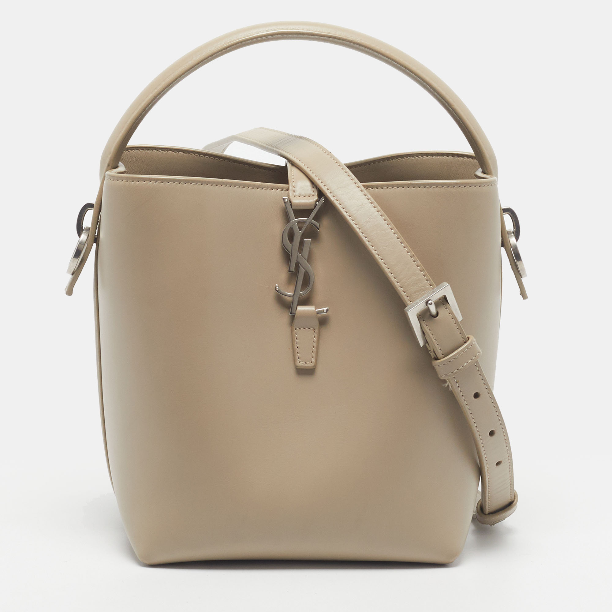 Saint Laurent Le 37 Small Beige Leather Bucket Bag Saint Laurent Paris