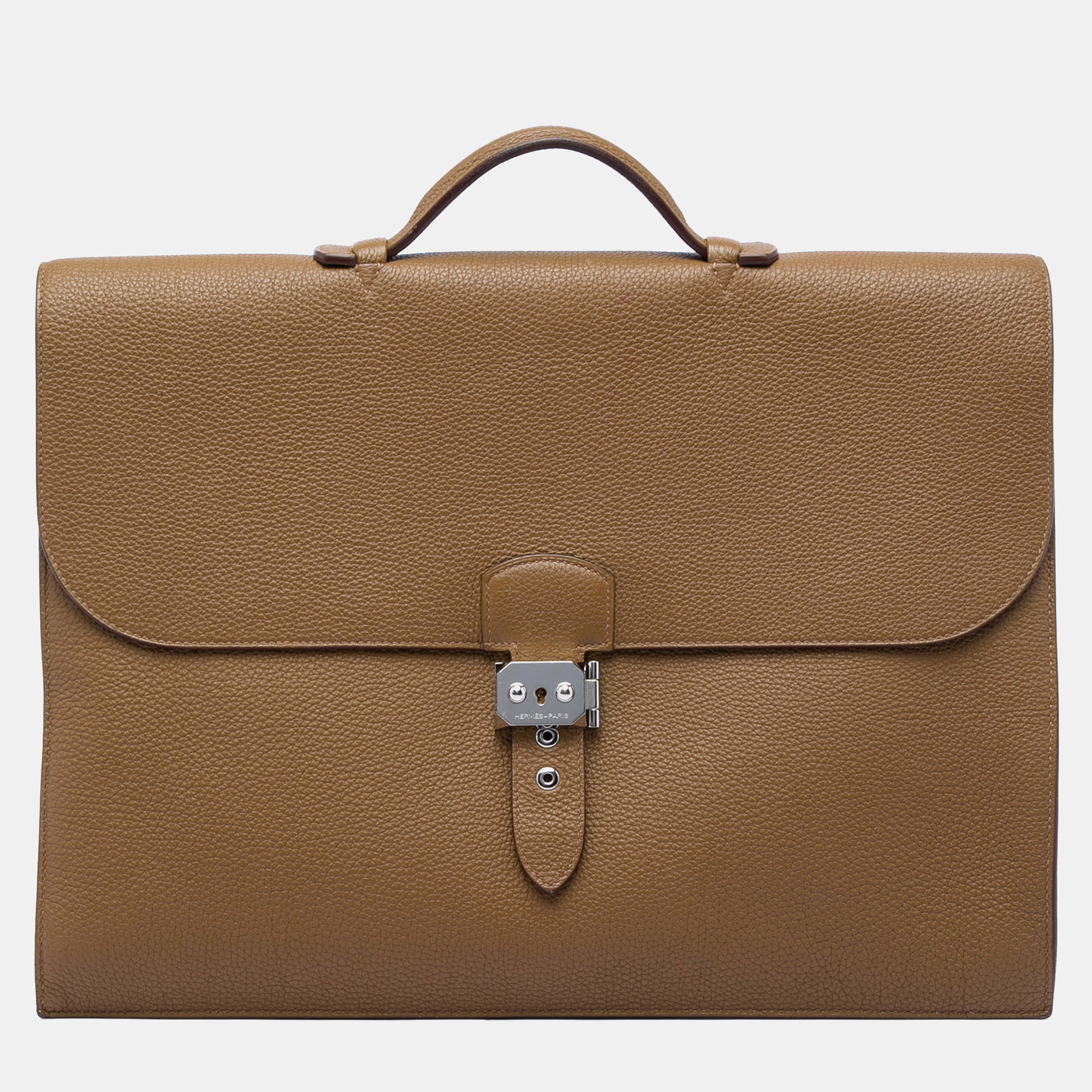 Hermes Sac a Depeches 40 Gold Togo Calfskin Leather Briefcase Bag