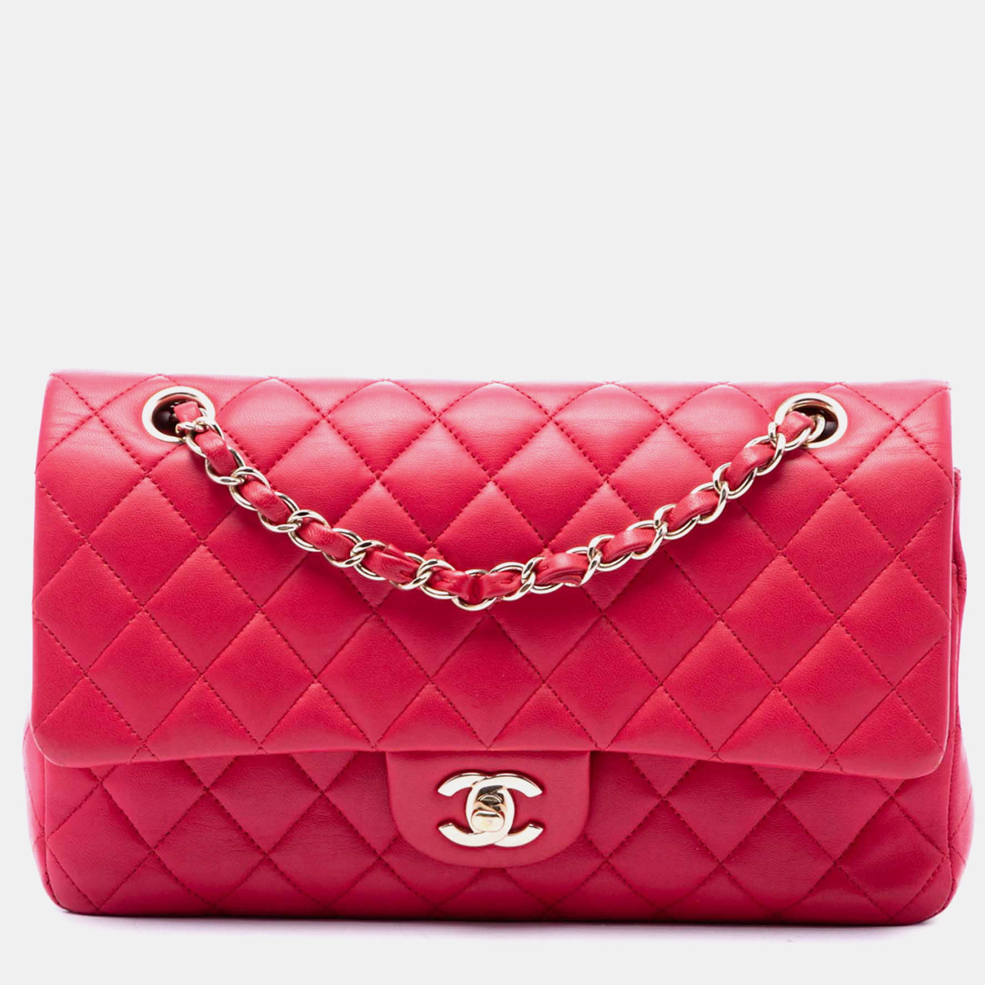 Chanel Classic Medium Pink Lambskin Leather Flap Bag