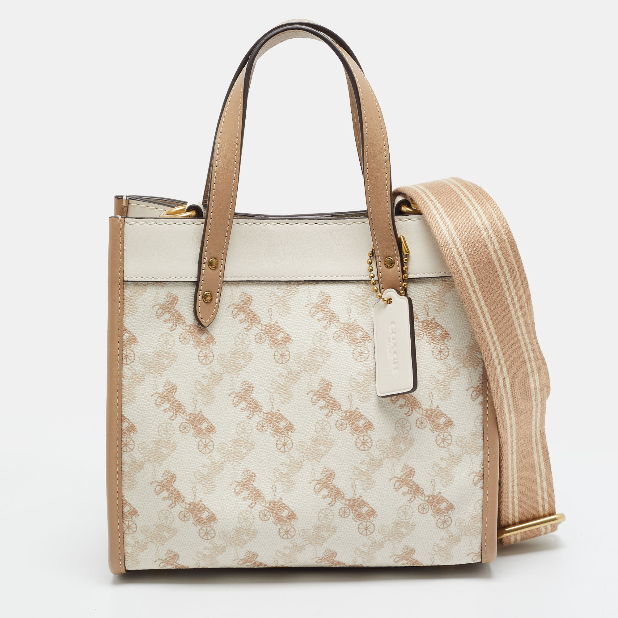 Coach Field 22 Beige Printed/Signature Coated Canvas and Leather Tote