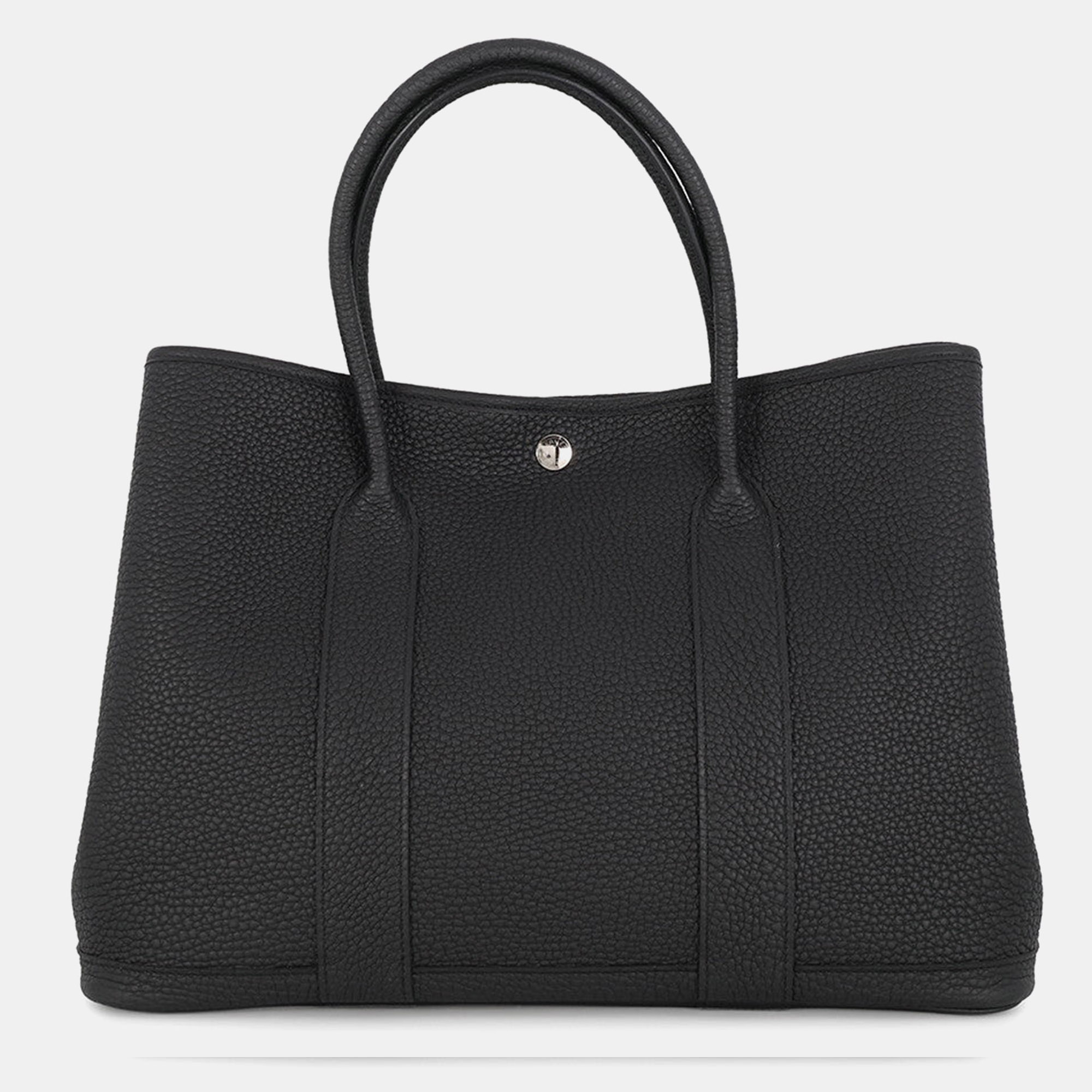 Hermes Garden Party PM Black Negonda Leather Tote Bag