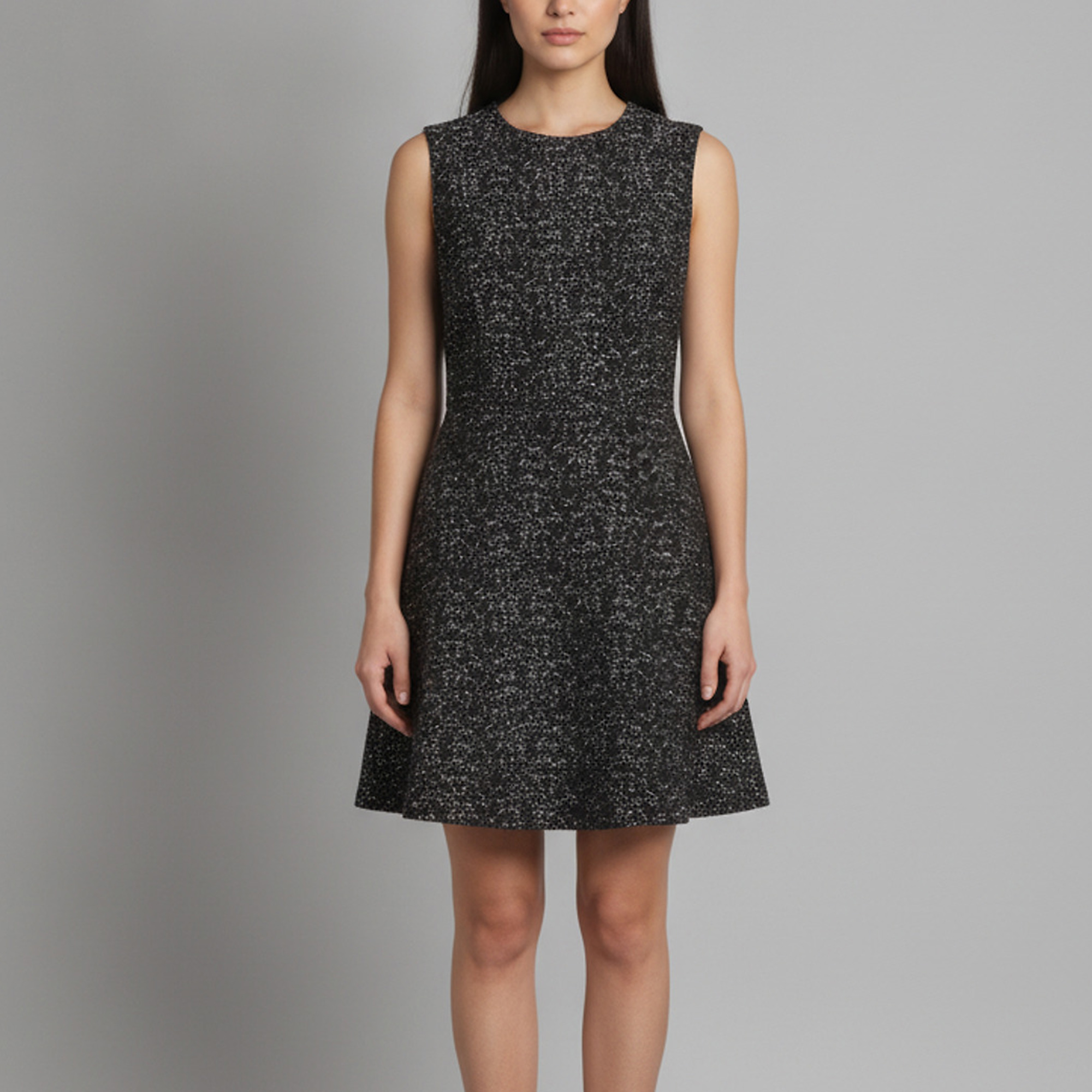 Dior Black Monochrome Boucle Sleeveless Asymmetrical Dress M