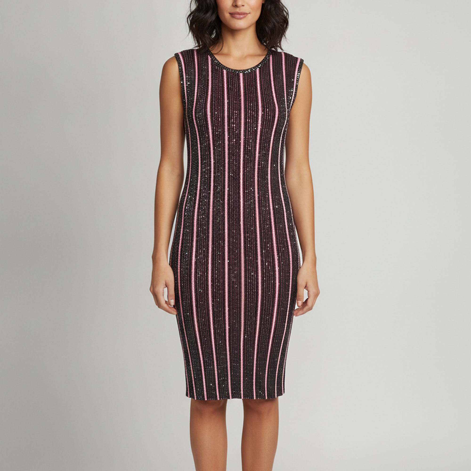 Missoni Black/Pink Seqiun Knit Sleeveless Dress L