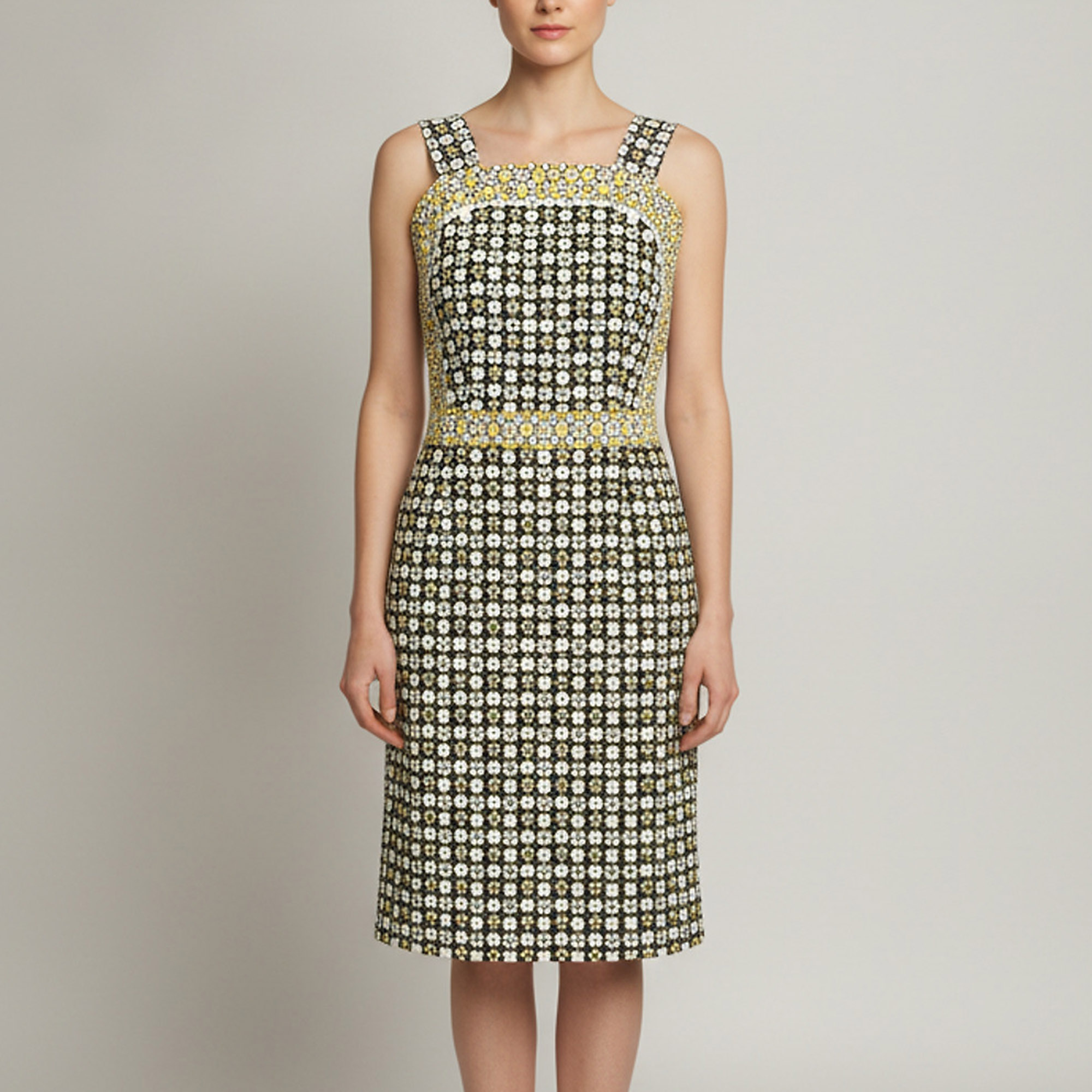 See by Chloe Black Floral Tile Print Cotton Mini Dress S