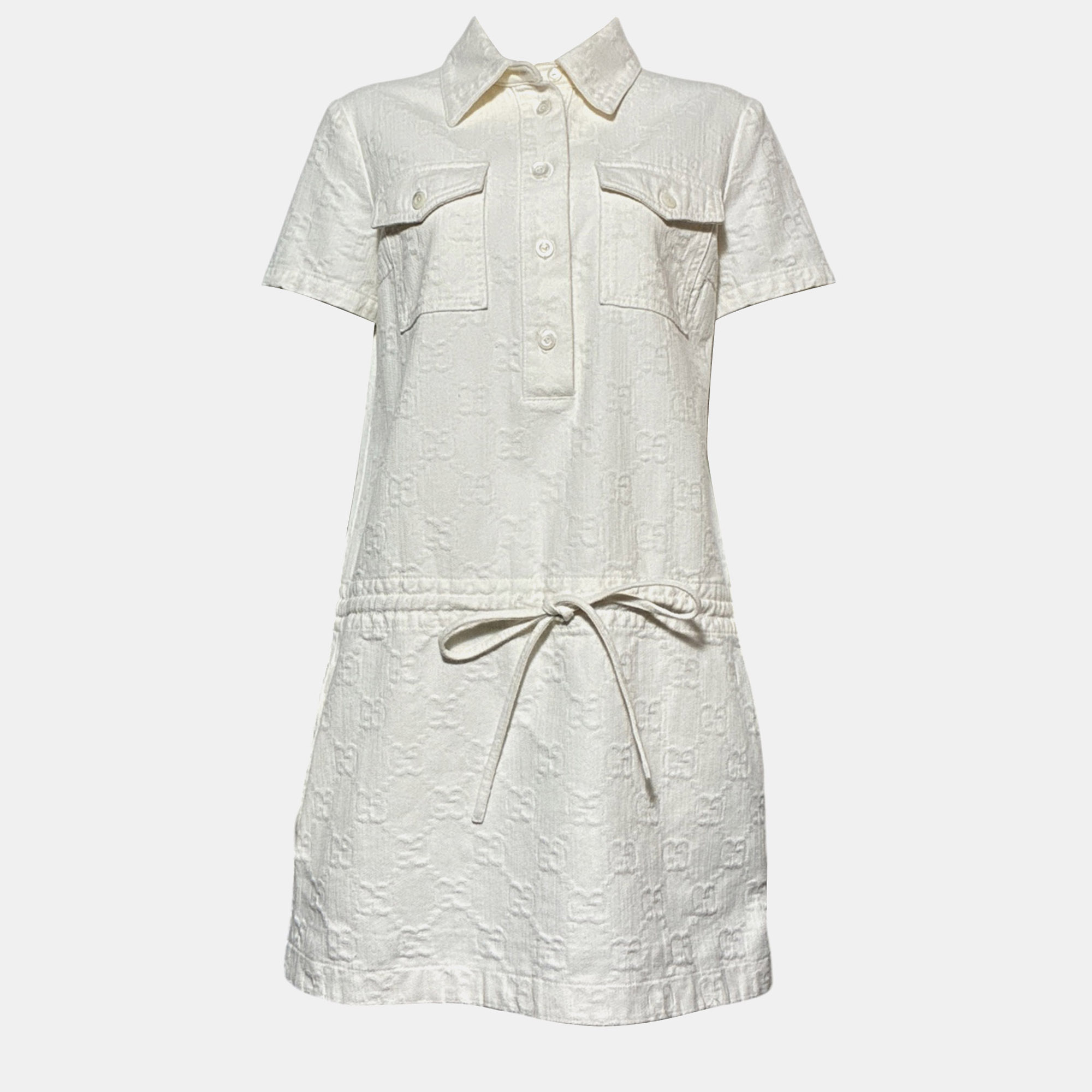 Gucci Guccissima IT 40 White Denim Dress
