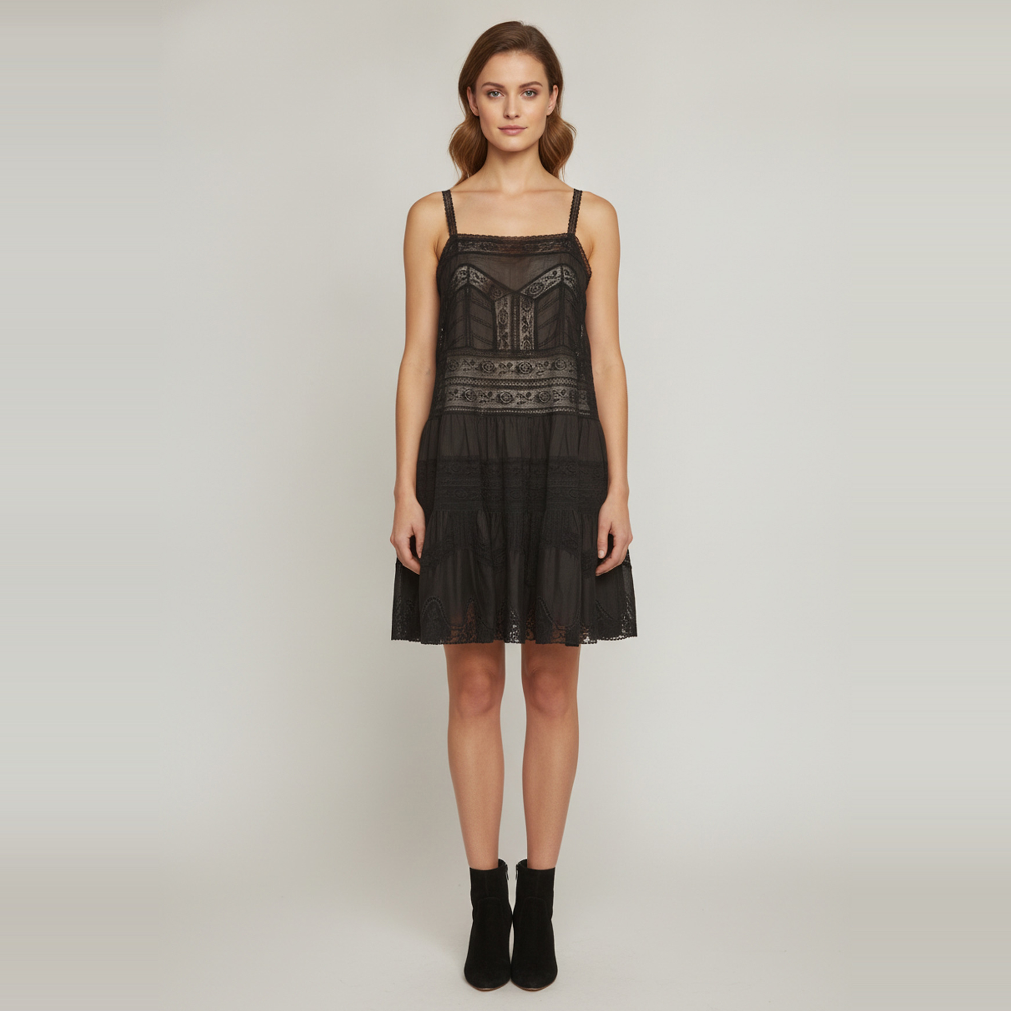 Zimmermann Black Cotton Lace Halliday Mini Dress M