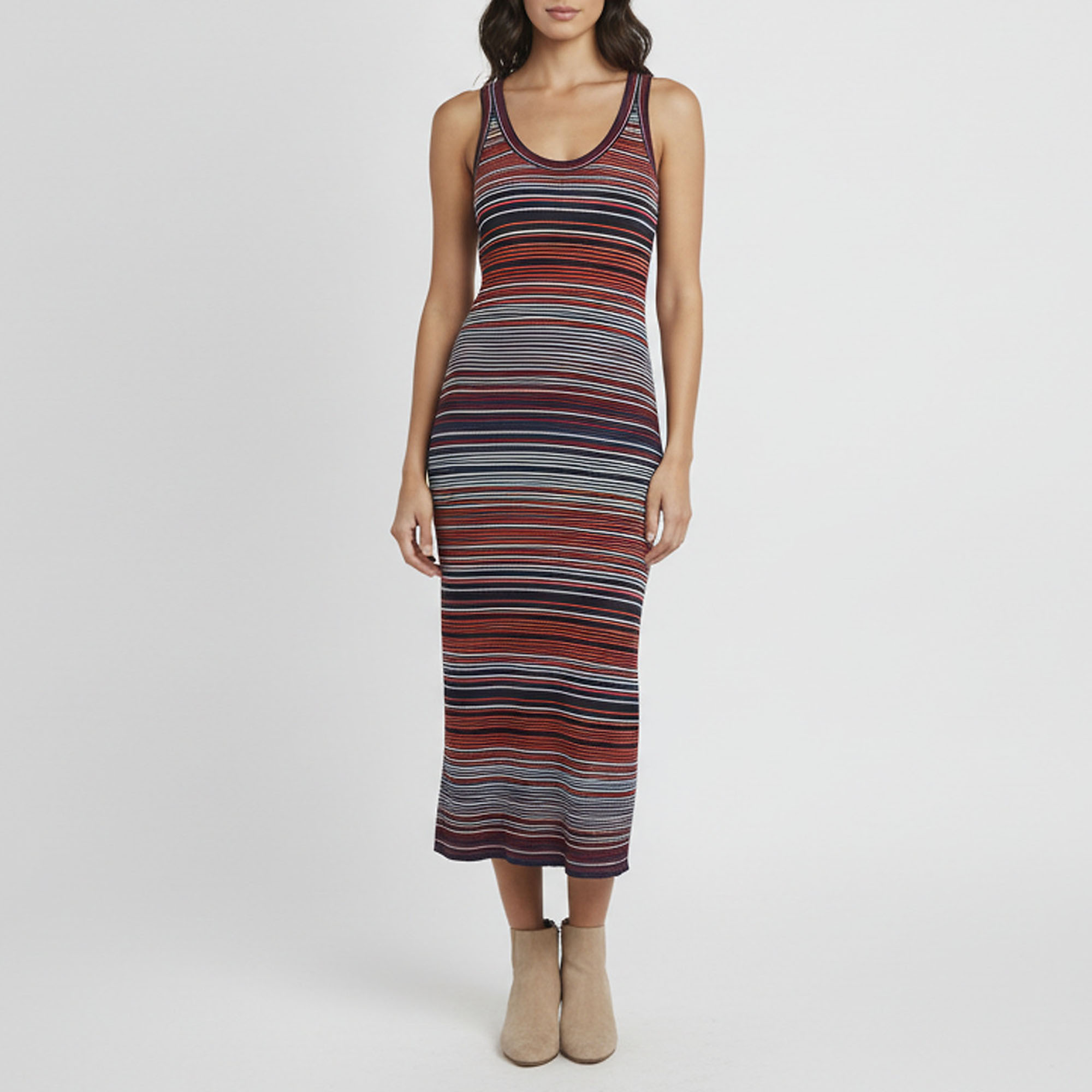 Missoni Multicolor Striped Knit Sleeveless Midi Dress XXL