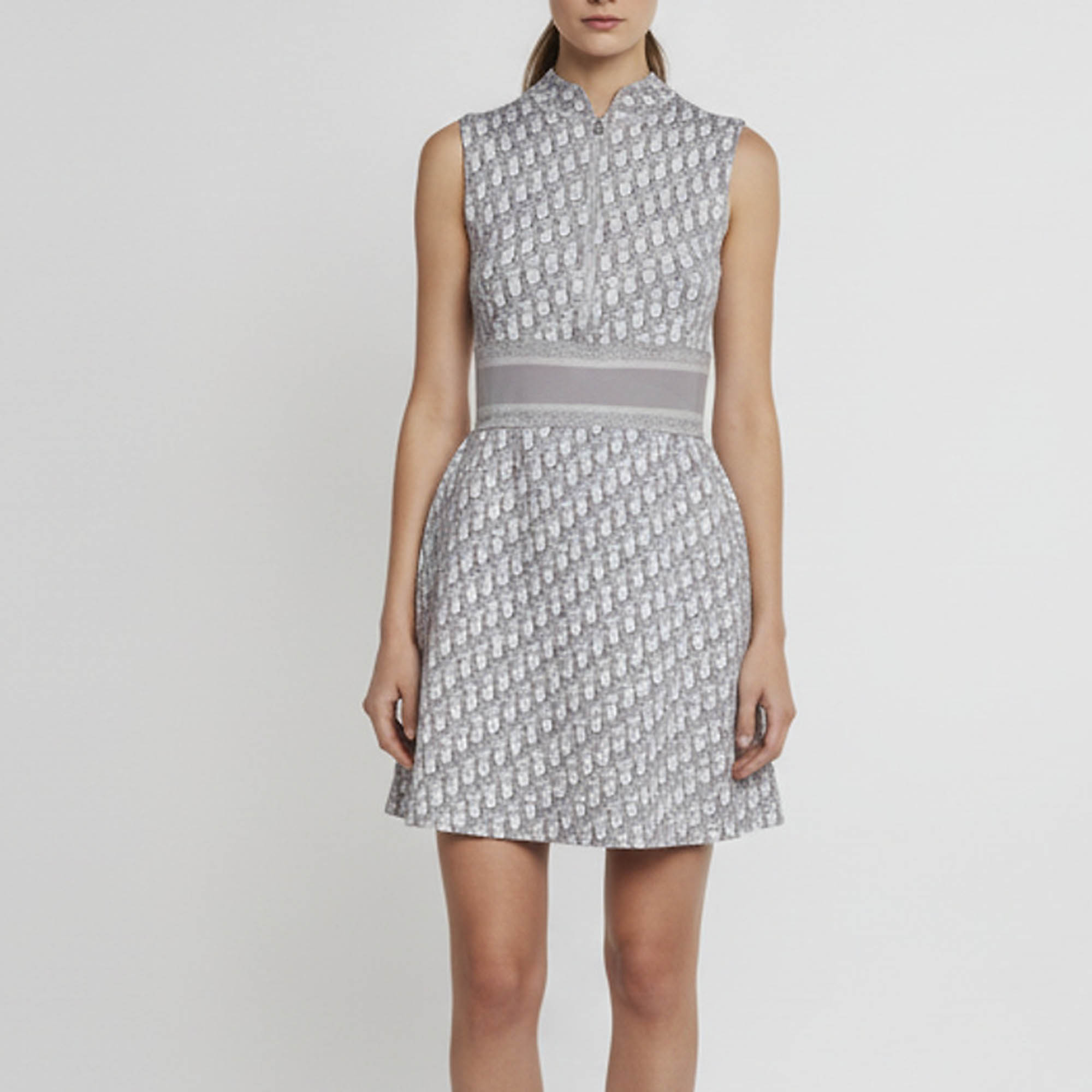 Christian Dior Grey Oblique Knit Sleeveless Mini Dress S