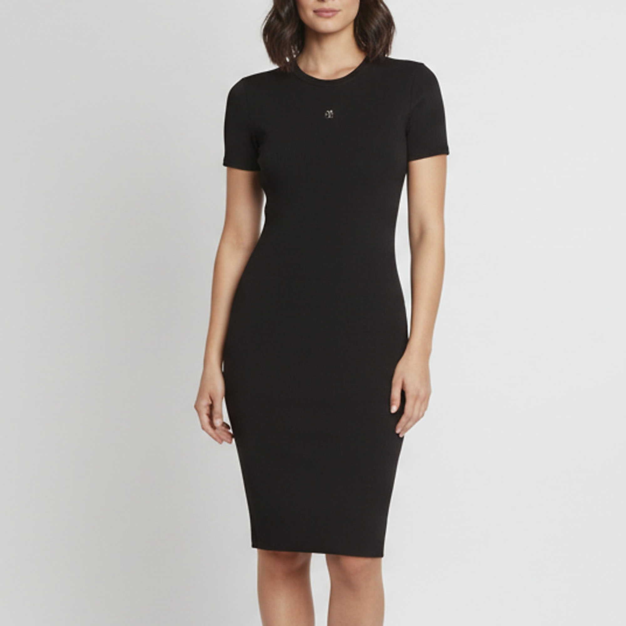 Givenchy Black 4G Logo Plaque Rib Knit Bodycon Dress XS